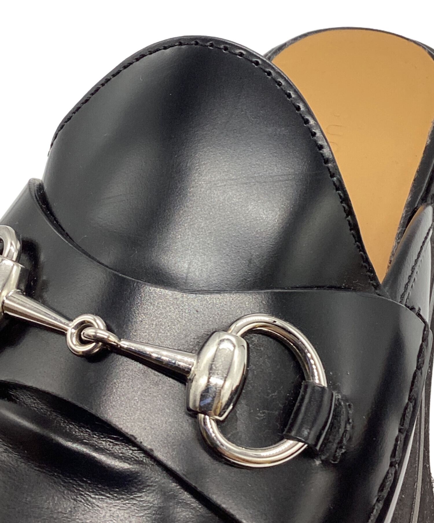 中古・古着通販】GUCCI (グッチ) ホースビットレザーミュール ブラック