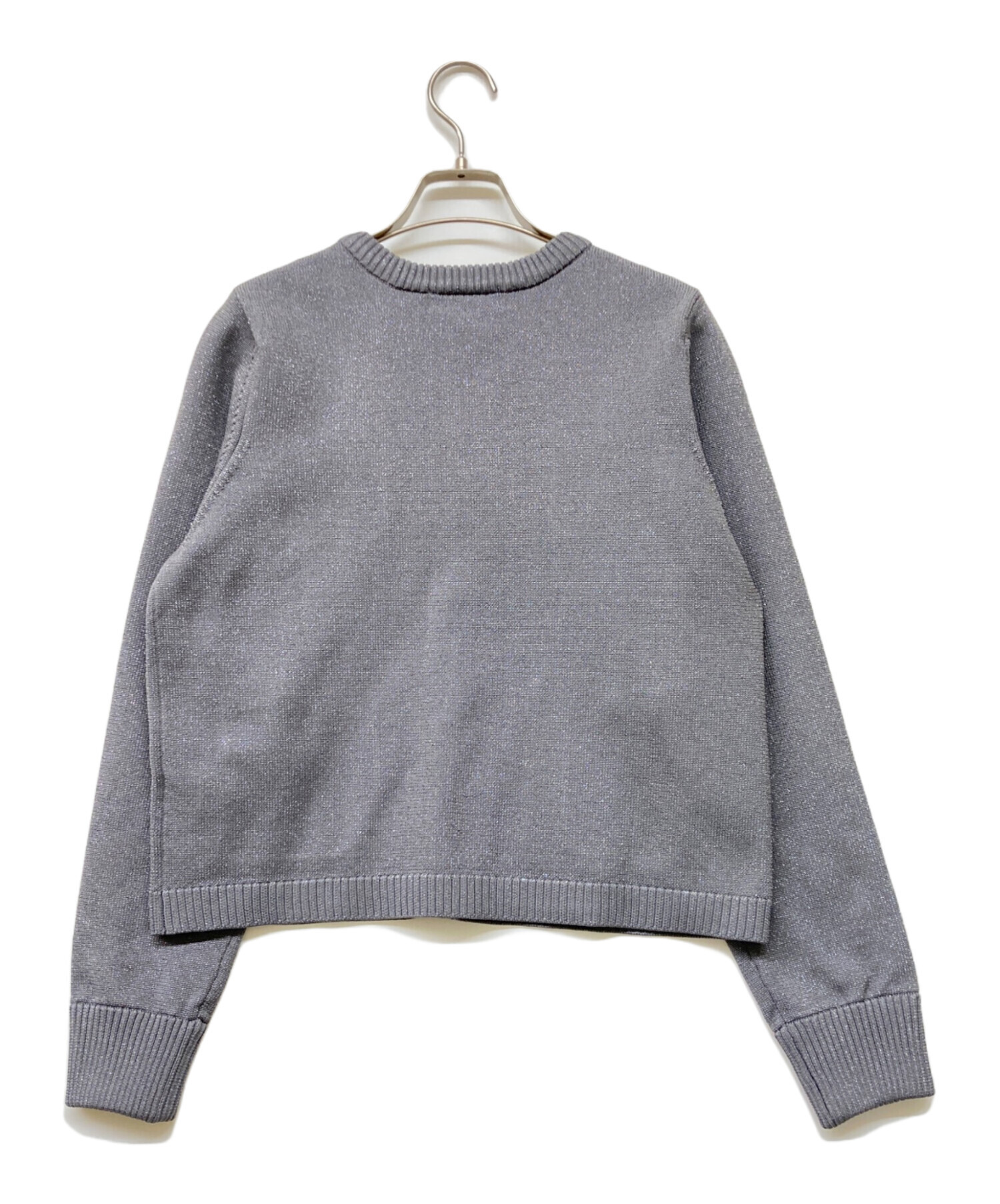 【新品未使用品】ジャスグリッティー　キラキラニットジャケット　グレー　S 中古・古着通販】JUSGLITTY (ジャスグリッティー) キラキラニット