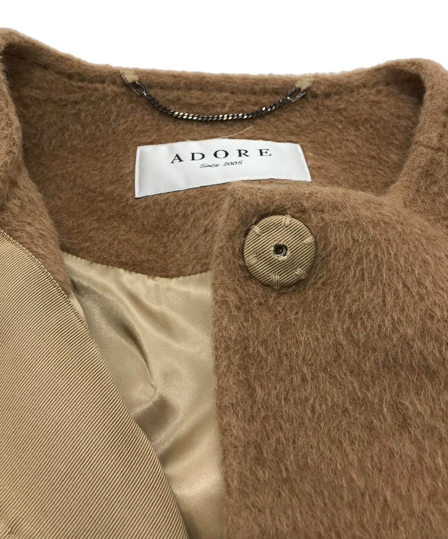 中古・古着通販】ADORE (アドーア) ウールアルパカノーカラーコート