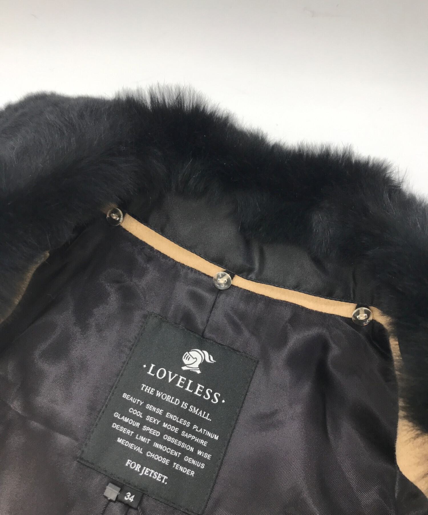 中古・古着通販】LOVELESS (ラブレス) ファー衿プリーツコート