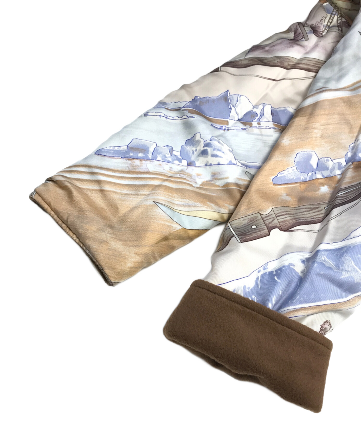 エルメス マルジェラ期 リバーシブル シルクジャケット ME ブラウン ベージュ brand-td-store_00008246