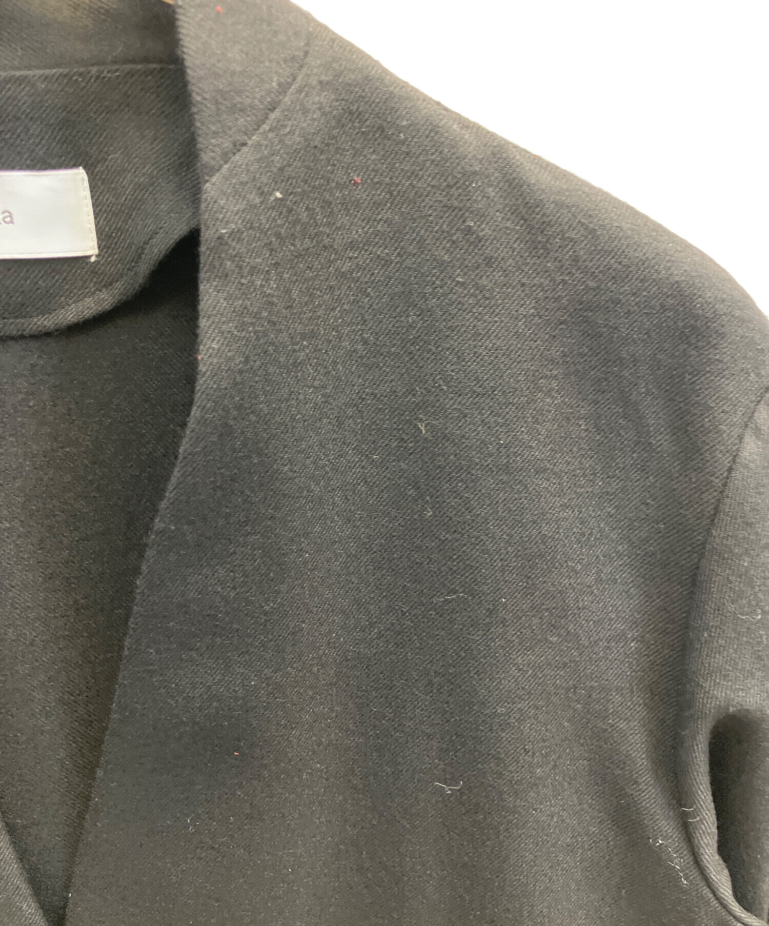 専用marka LAPELLESS SHIRT JACKET WOOL SOFT 中古・古着通販】MARKA (マーカ) LAPELLESS SHIRT JACKET ブラック