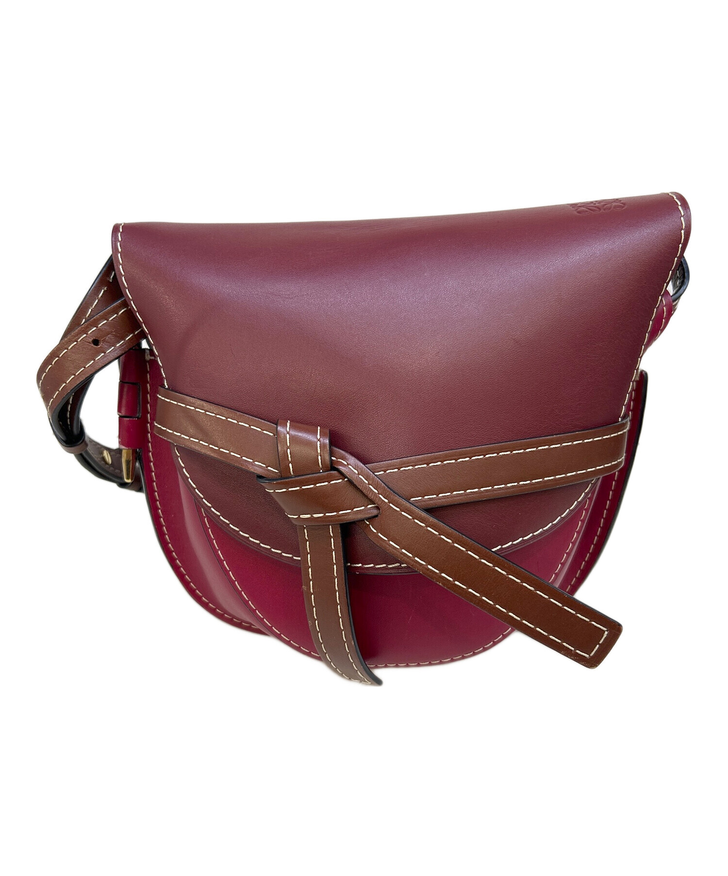 本物 ロエベ LOEWE 2WAY ショルダーバッグ ハンドバッグ ポシェット レザー ボルドー バッグ 中古 中古・古着通販】LOEWE (ロエベ) ショルダーバッグ ボルドー｜ブランド