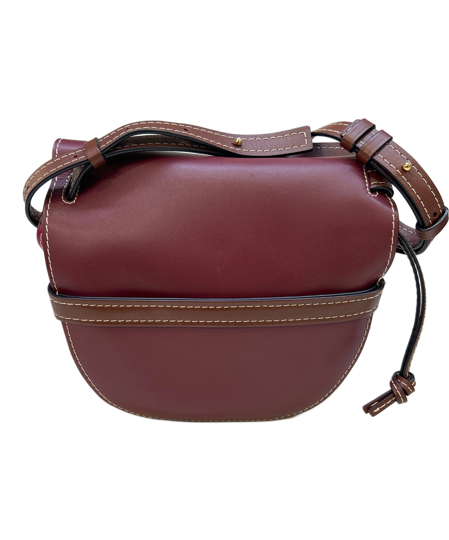 本物 ロエベ LOEWE バルセロナ ショルダーバッグ ポシェット レザー ボルドー Barcelona バッグ 中古・ LOEWE（ロエベ） 中古 斜め掛け ショルダーバッグ レディース ブランド