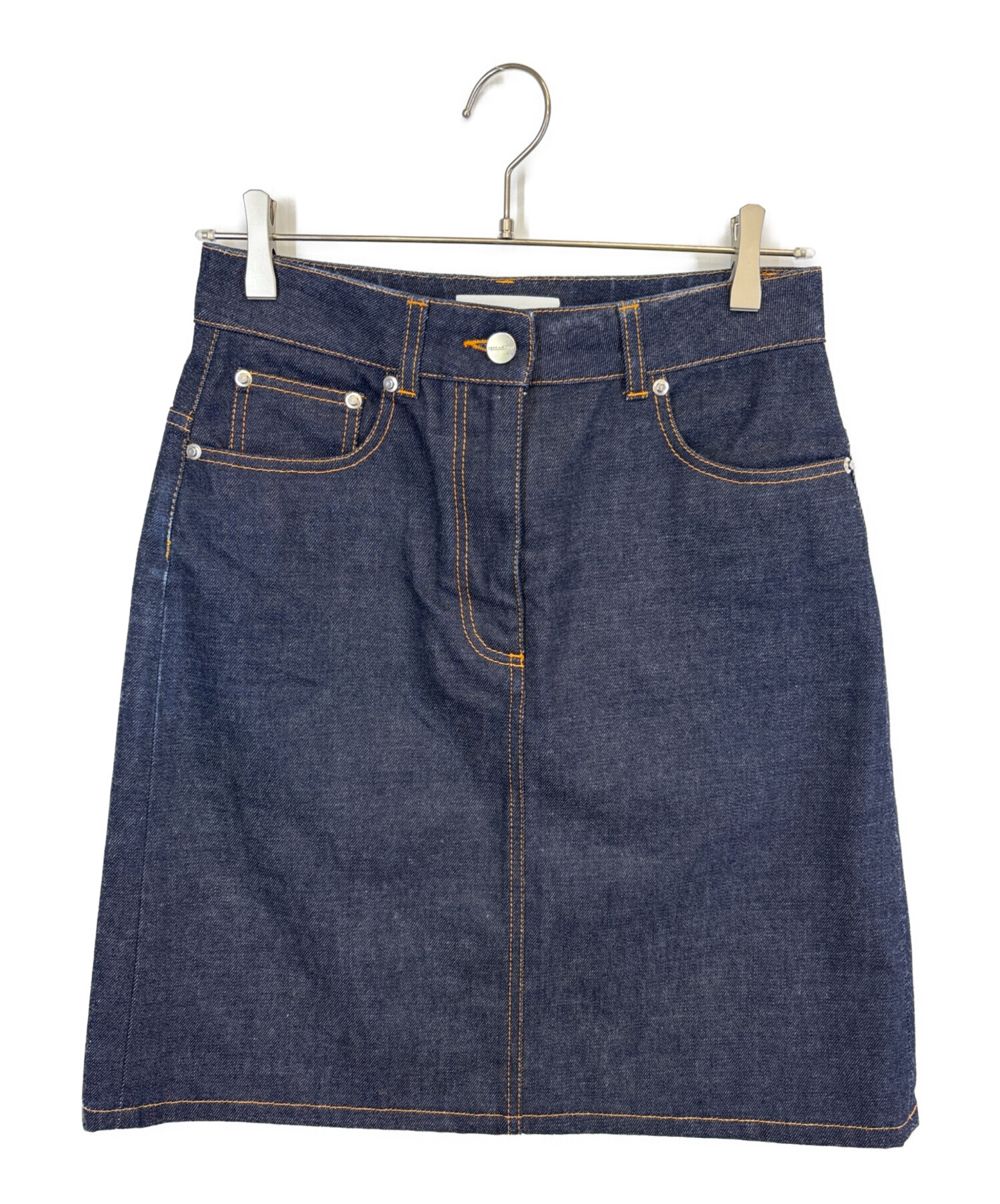 Ferragamo スカート 中古・古着通販】Ferragamo (フェラガモ) Denim Mini Skirt インディゴ