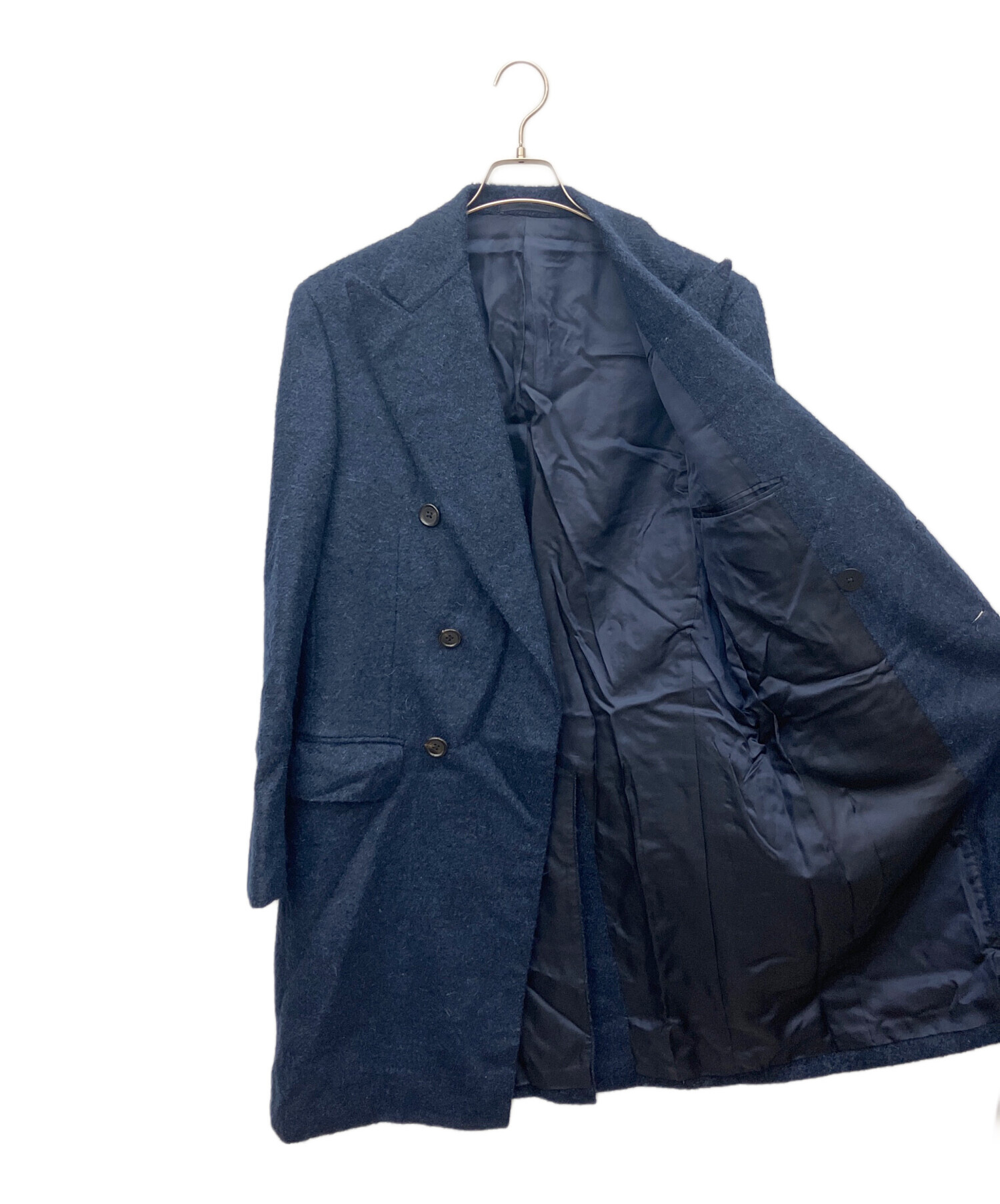 UNITED ARROWS 青 ロングコート UNITED ARROWS ノーカラー ロングコート ブルー - メルカリ