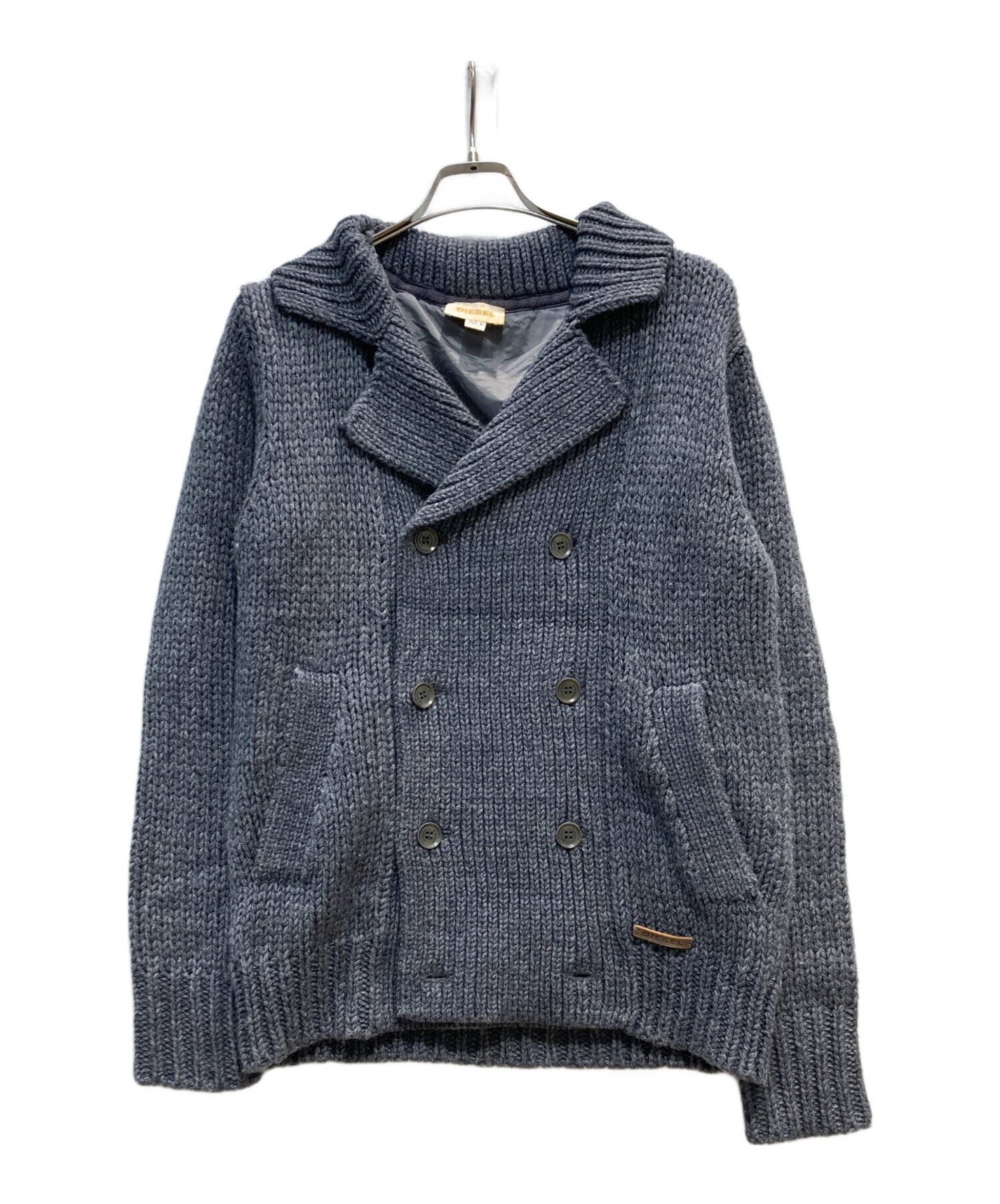 中古・古着通販】DIESEL (ディーゼル) ニットジャケット ネイビー 