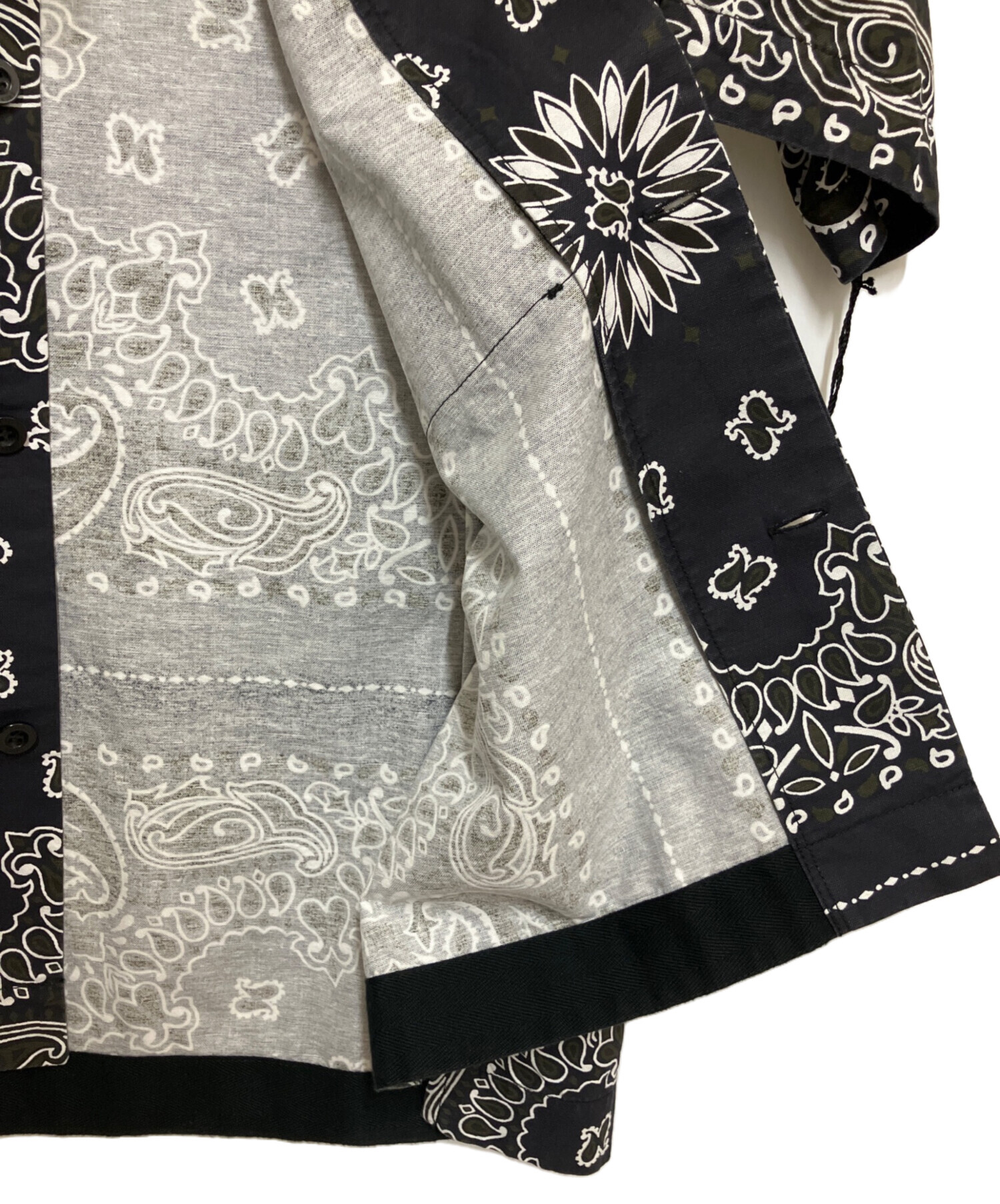 中古・古着通販】sacai (サカイ) Bandana Print Shirt ブラック サイズ