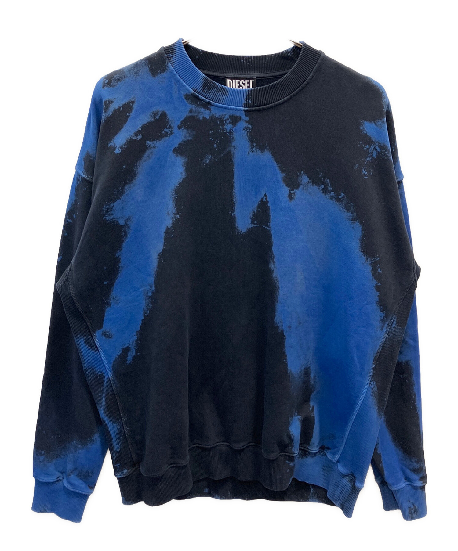 DIESEL タイダイ スウェット JUST GOT REAL サイズM 中古・古着通販】DIESEL (ディーゼル) タイダイ染めスウェット ブルー