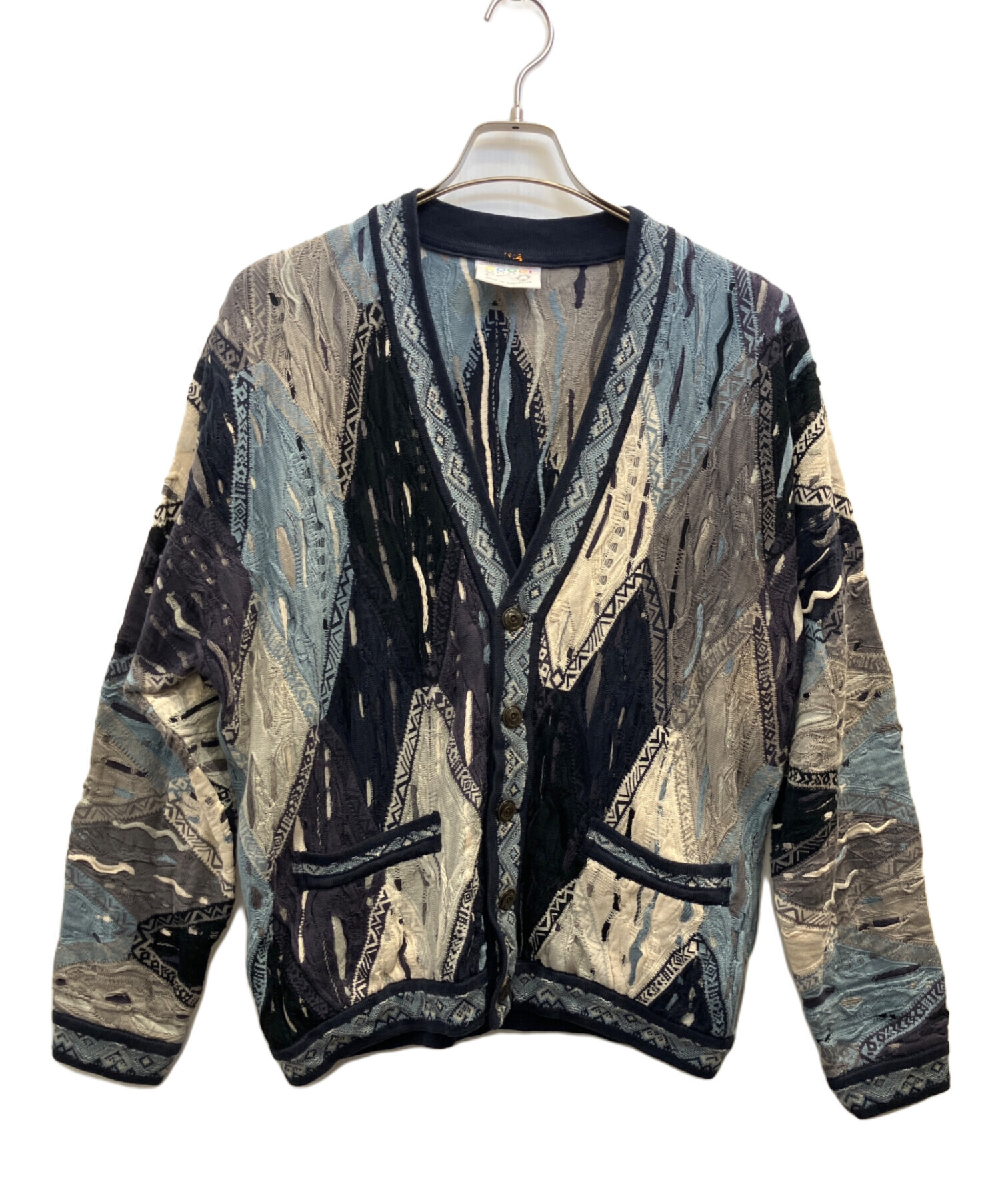 中古・古着通販】Coogi (クージー) 3Dニットカーディガン ブルー