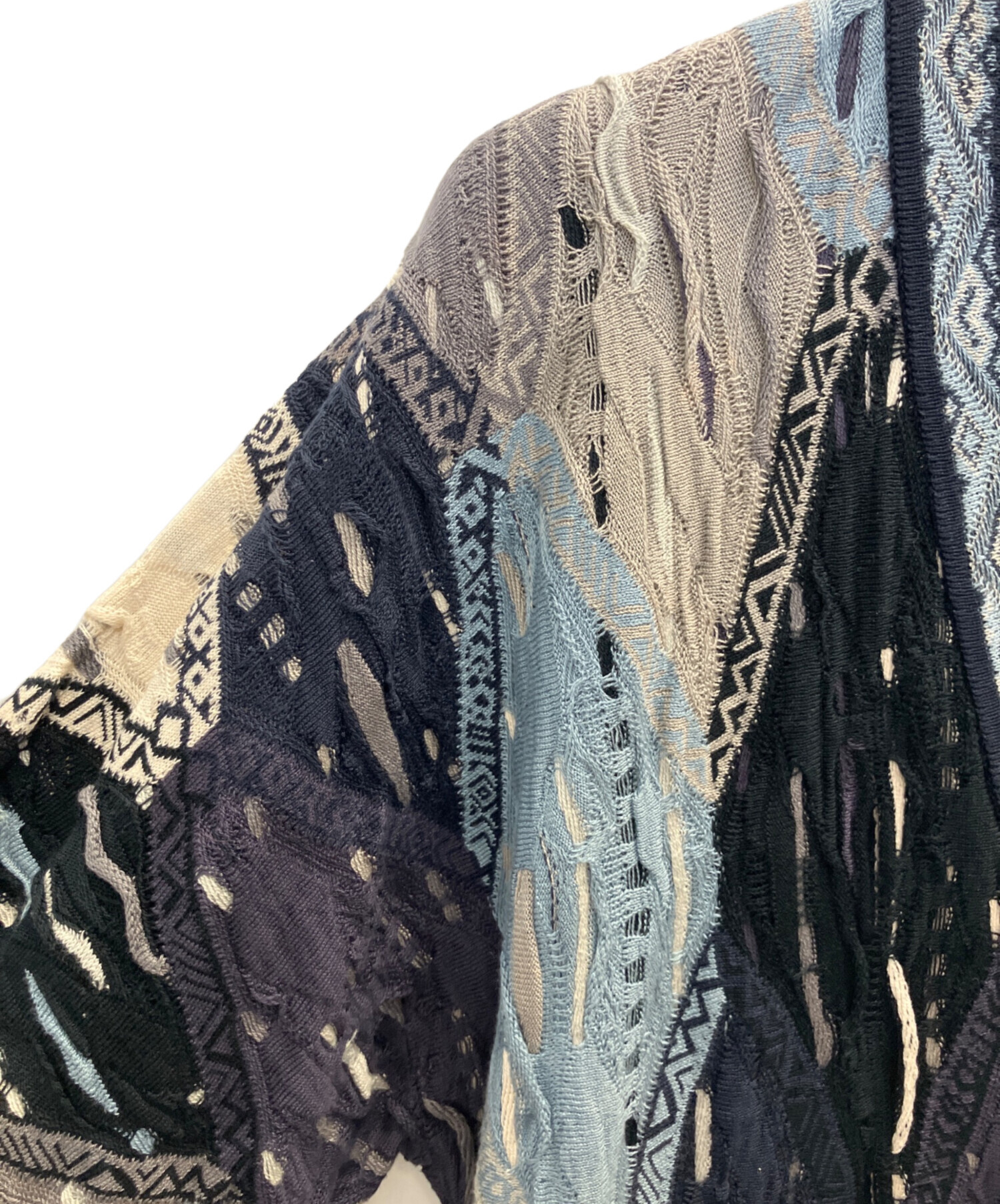 中古・古着通販】Coogi (クージー) 3Dニットカーディガン ブルー
