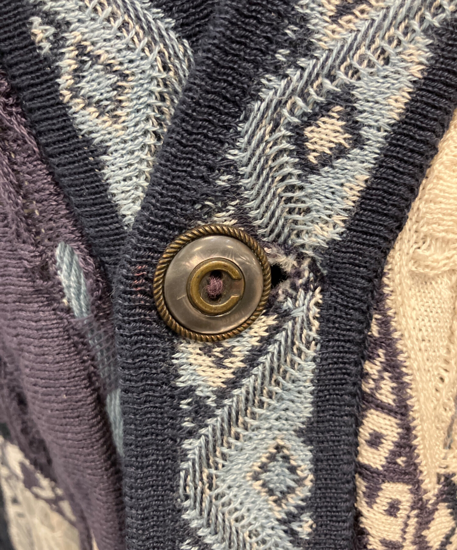 中古・古着通販】Coogi (クージー) 3Dニットカーディガン ブルー