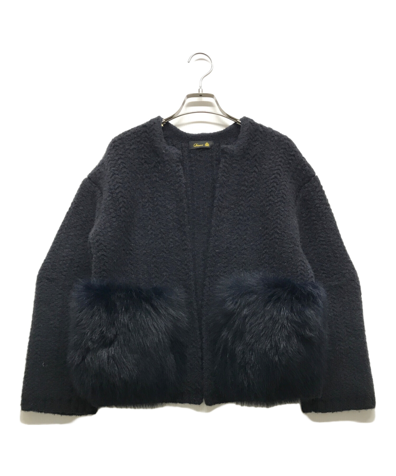 中古・古着通販】DRAWER (ドゥロワー) フォックスファーポケットニット