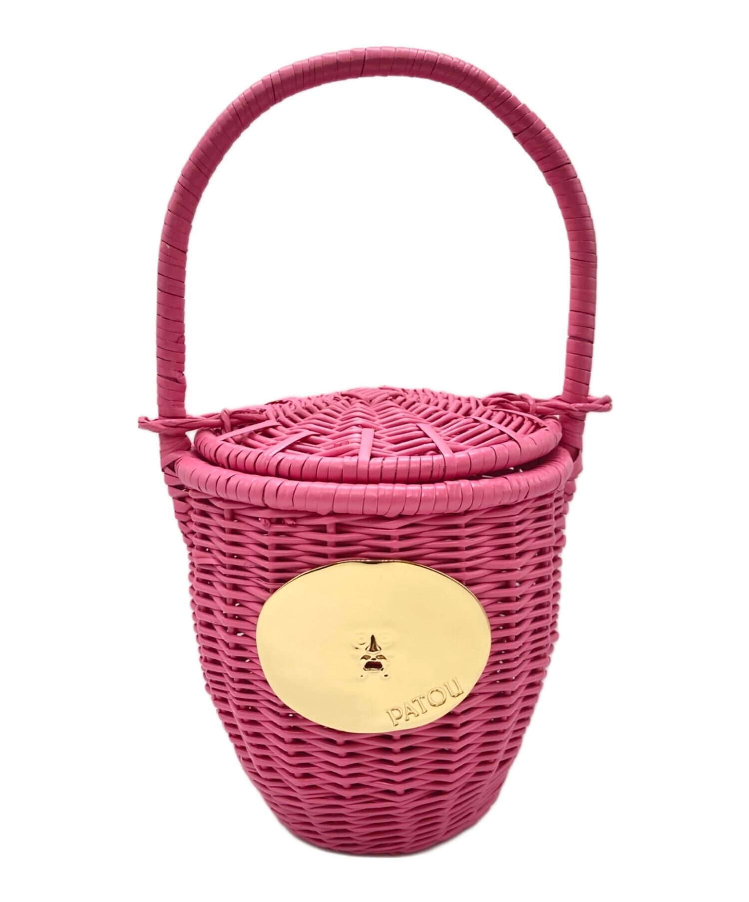 中古・古着通販】patou (パトゥ) ウィッカー バケツバッグ ピンク