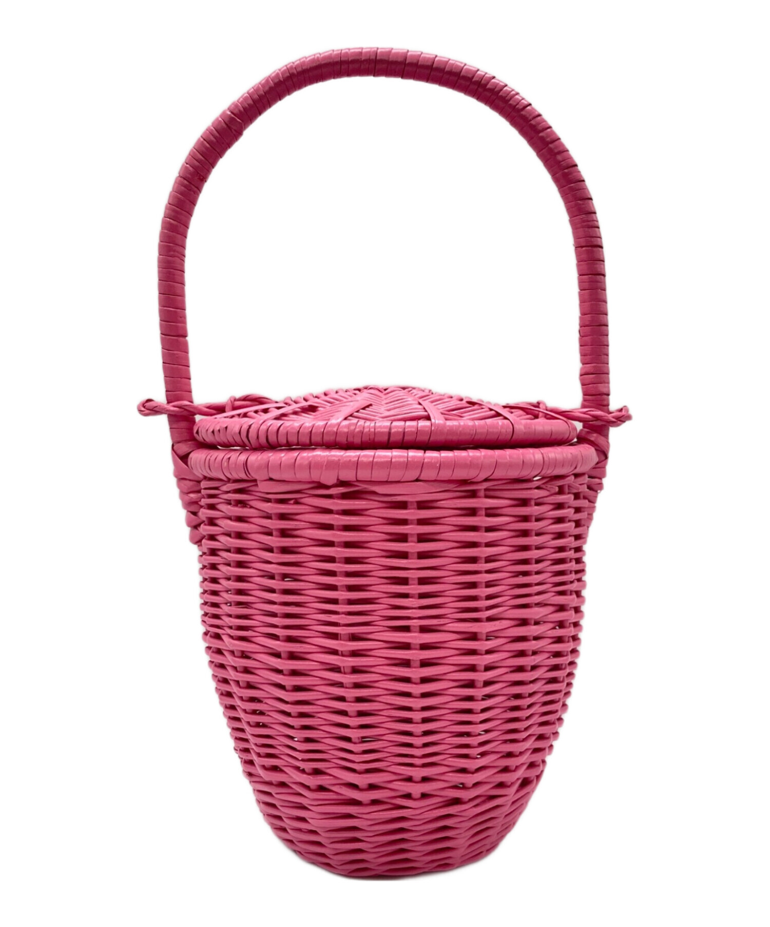 中古・古着通販】patou (パトゥ) ウィッカー バケツバッグ ピンク