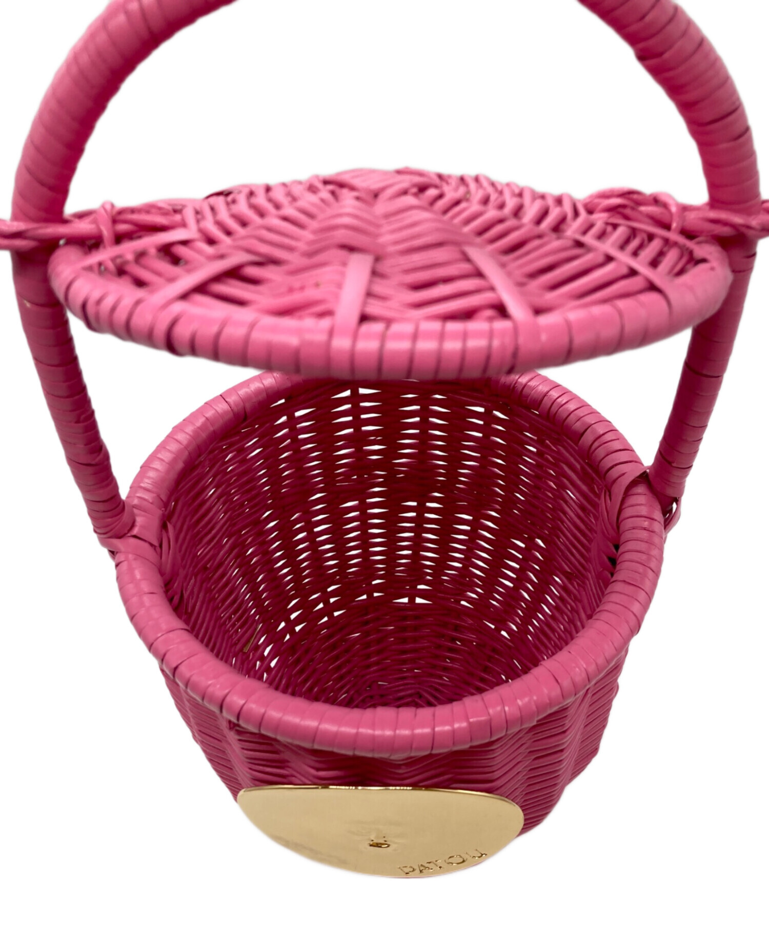 中古・古着通販】patou (パトゥ) ウィッカー バケツバッグ ピンク