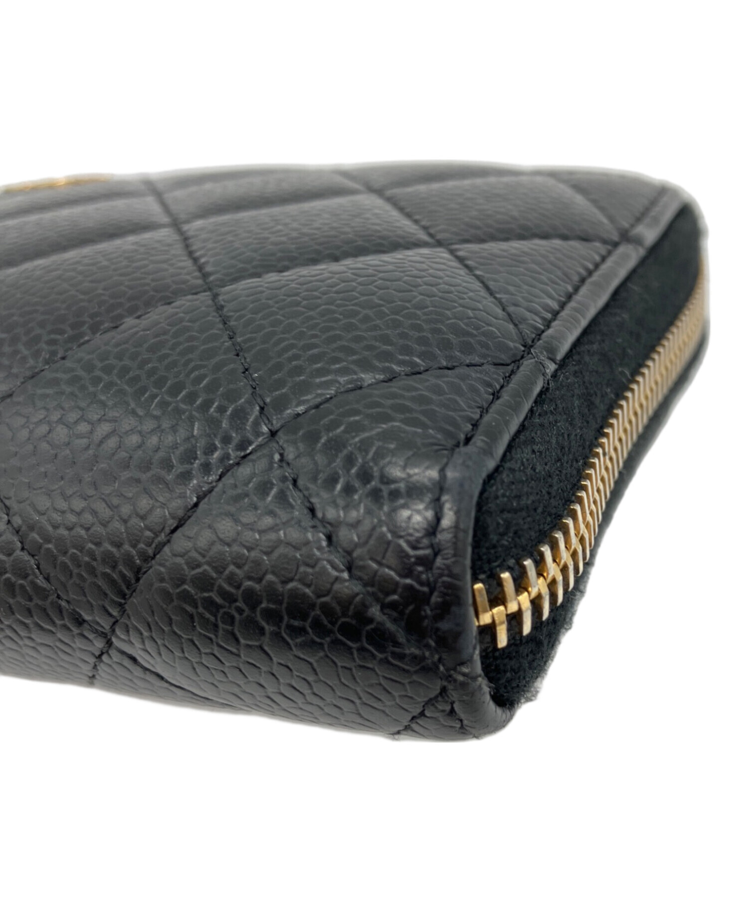 CHANEL シャネル/マトラッセキャビアスキンラウンドファスナーウォレット/X9E*****/ABランク/67【中古】 CHANEL（シャネル） シャネル/マトラッセキャビアスキンラウンド
