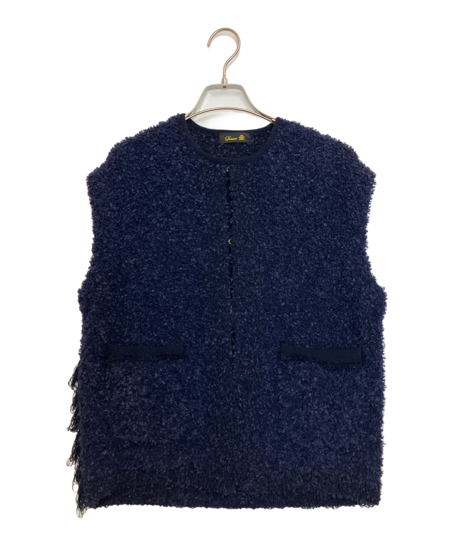 週末値下 ドゥロワー　RESORT2 5Gフリンジニットベスト 中古・古着通販】DRAWER (ドゥロワー) RESORT2 5Gフリンジニットベスト