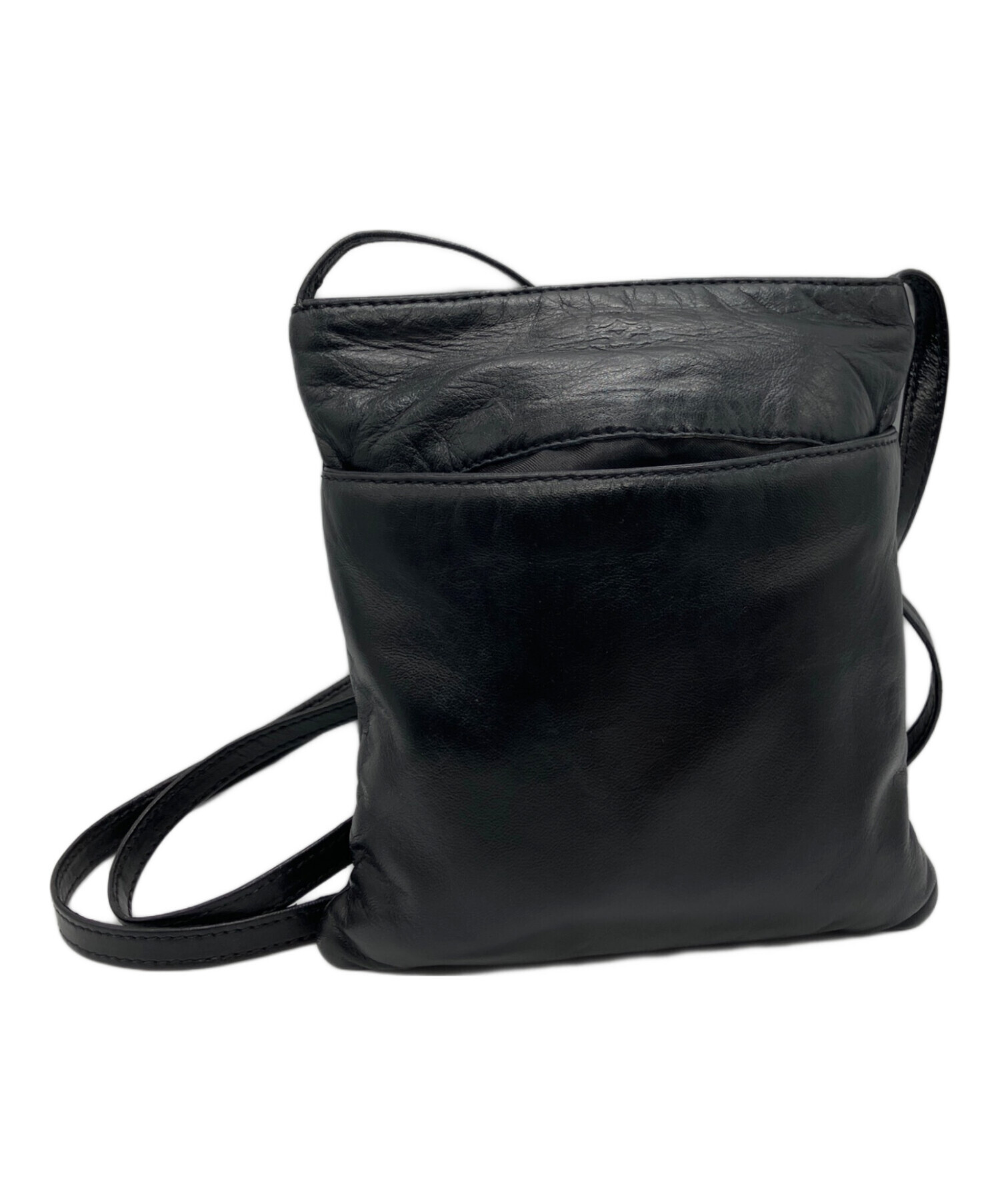 LOEWE ブラックレザー サコッシュ 中古・古着通販】LOEWE (ロエベ) アナグラムレザーミニサコッシュ