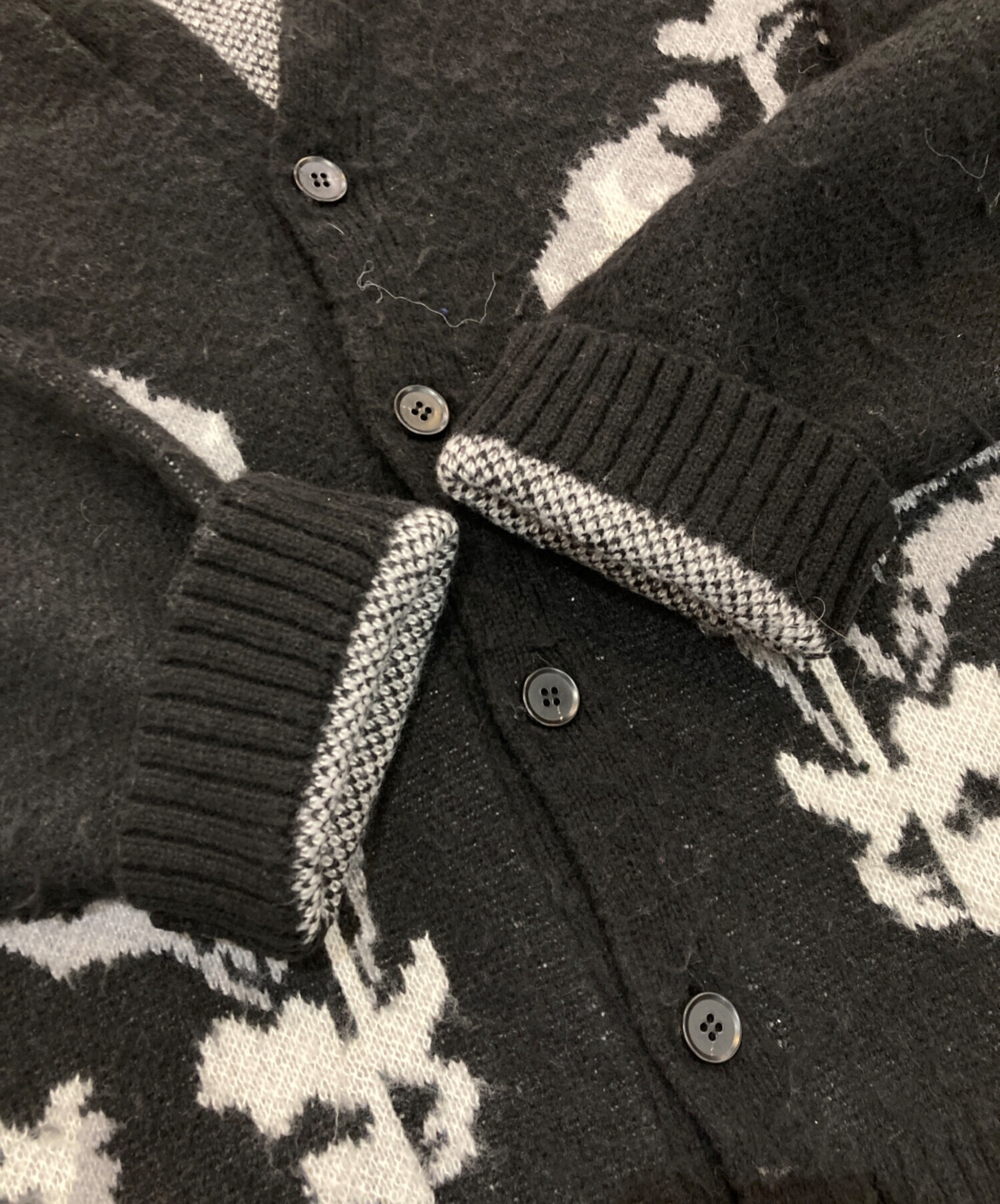 中古・古着通販】chronoizm (クロノイズム) FLOWER CARDIGAN 起毛 
