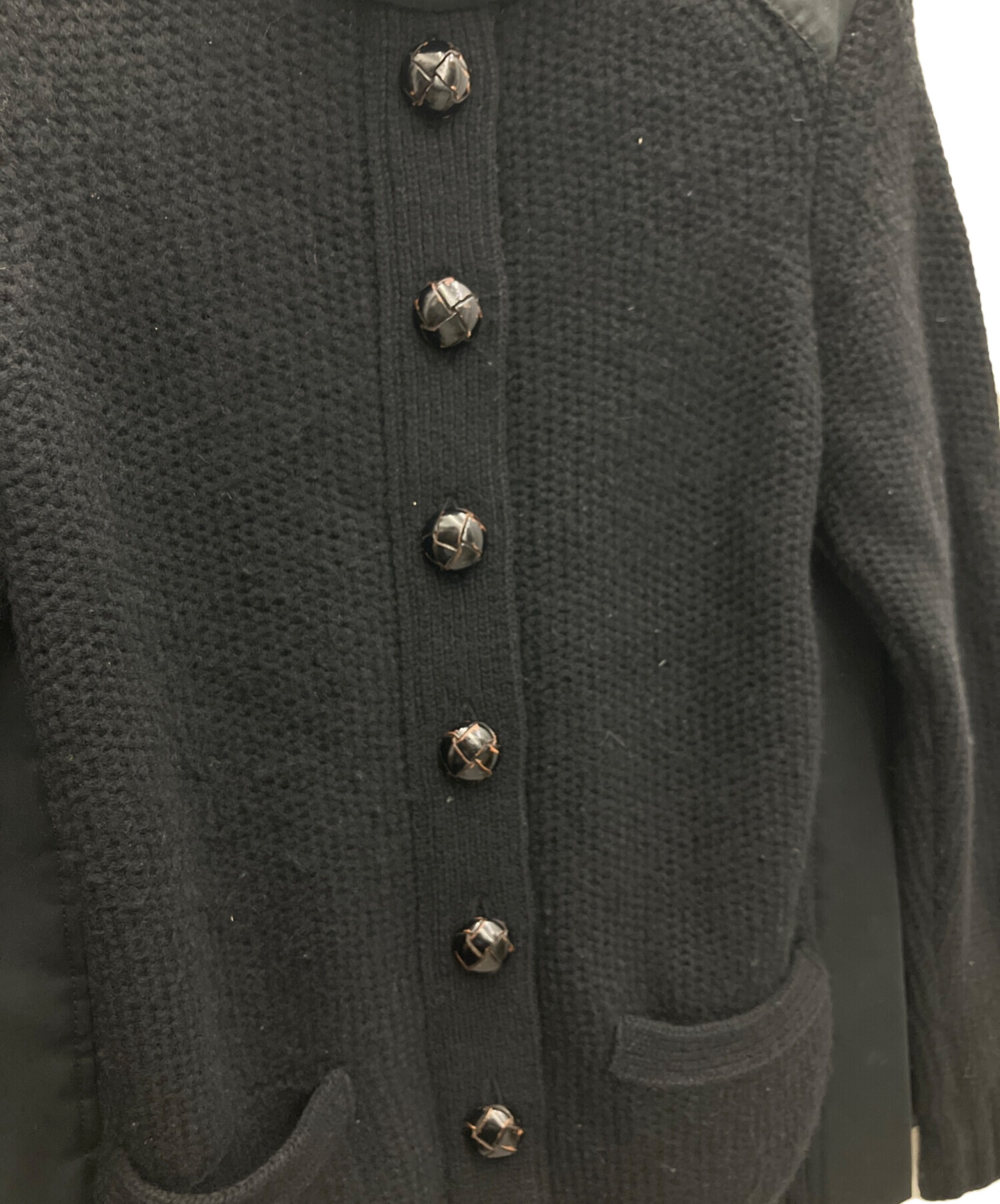 中古・古着通販】sacai (サカイ) ウールニットジャケット ブラック 