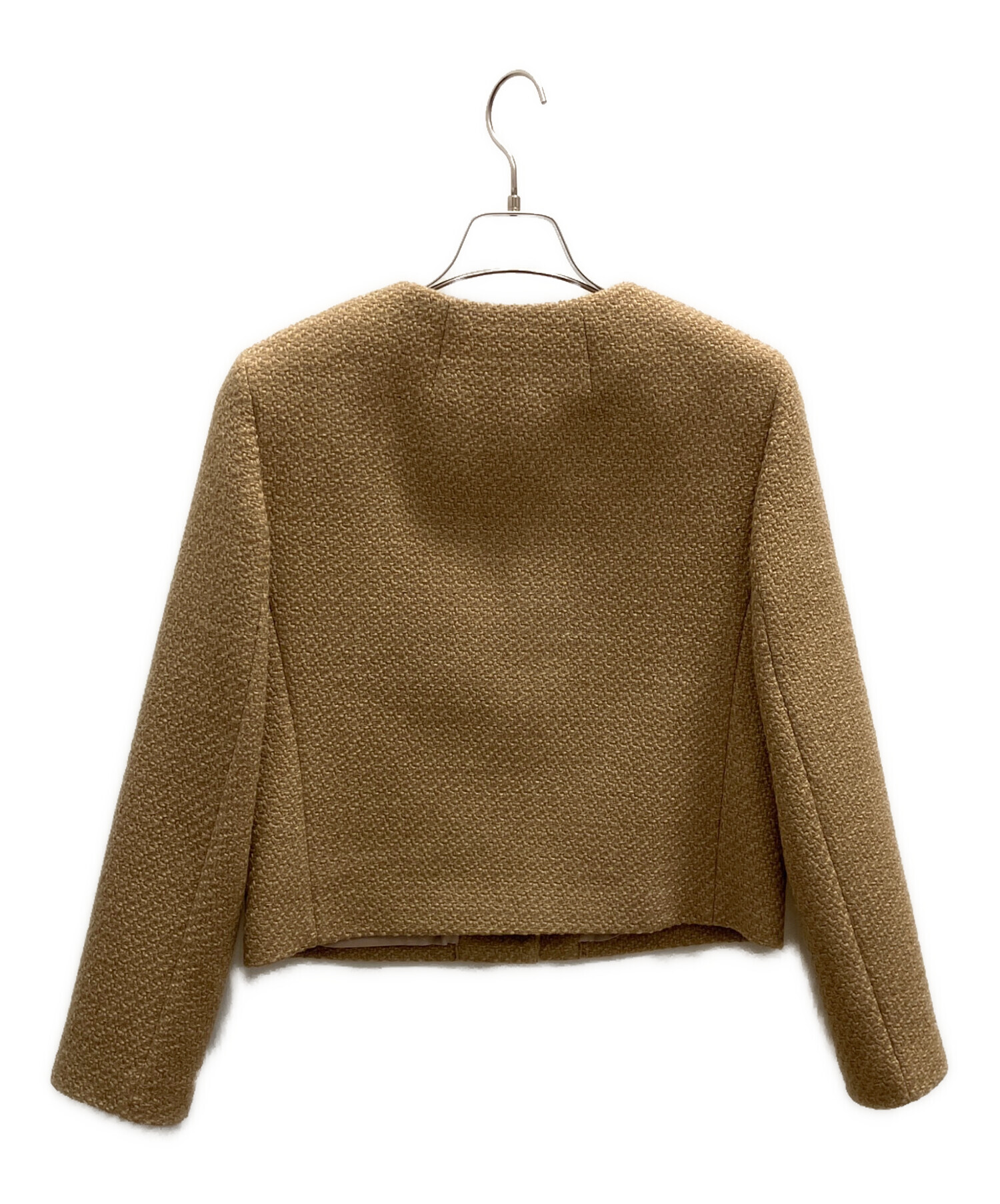 未使用品✨theory セオリー ツイードジャケット ノーカラー フリンジ 中古・古着通販】theory (セオリー) ノーカラーツイードジャケット