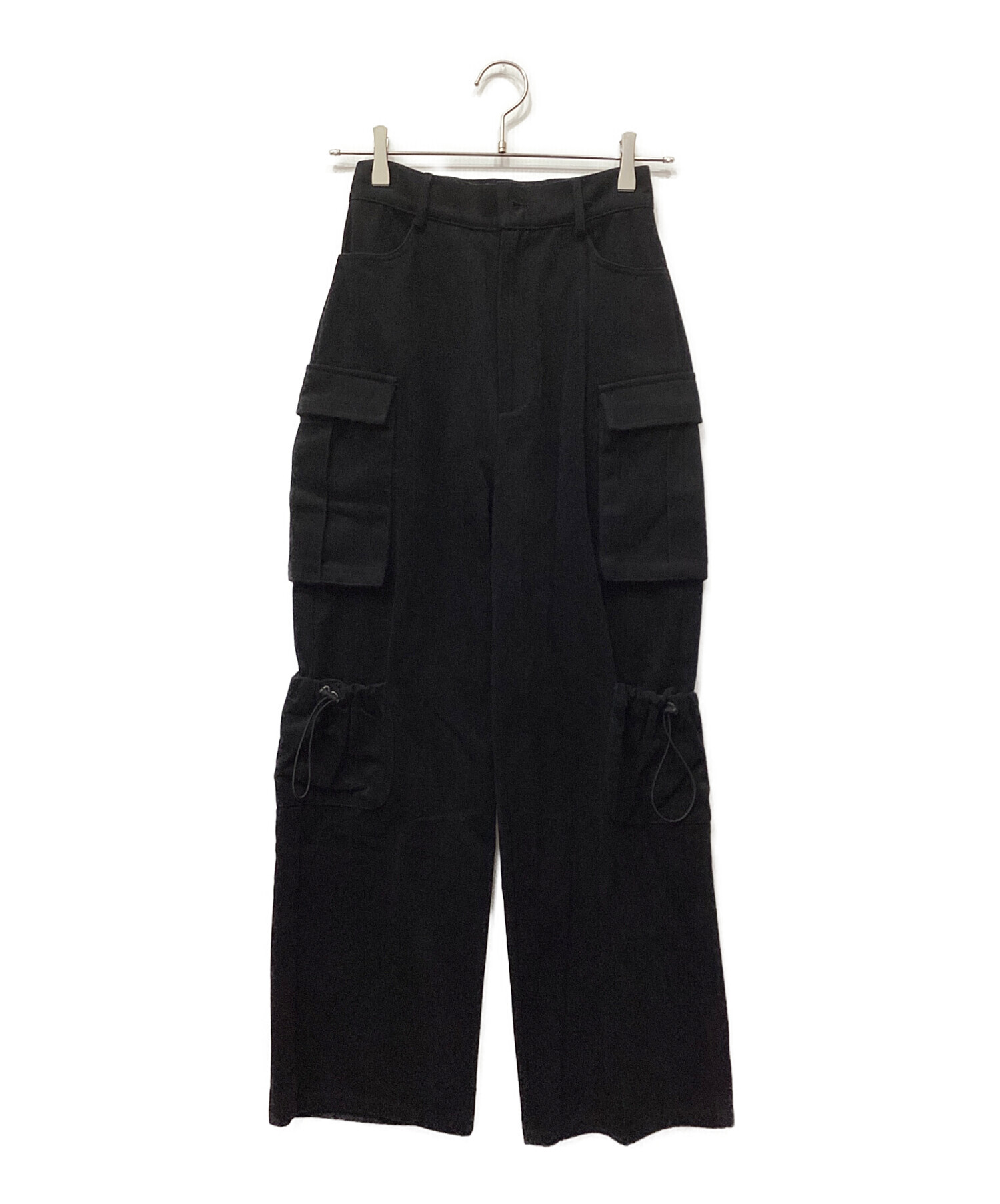 中古・古着通販】GIUNON (ジウノン) drawstring cargo pants ブラック