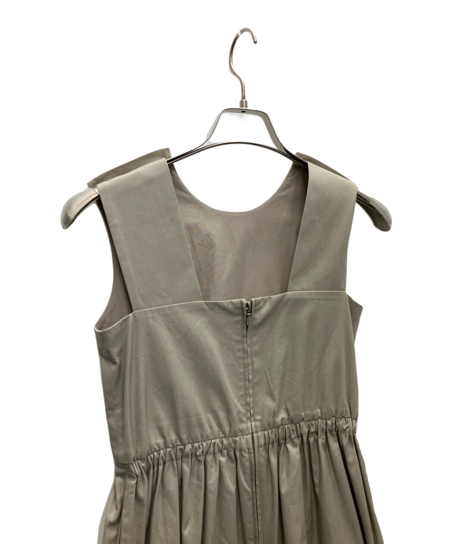 美品✨ドゥロワー コットン ノースリーブ オールインワン サロペット　ベージュ 中古・古着通販】Drawer (ドゥロワー) コットンノースリーブ