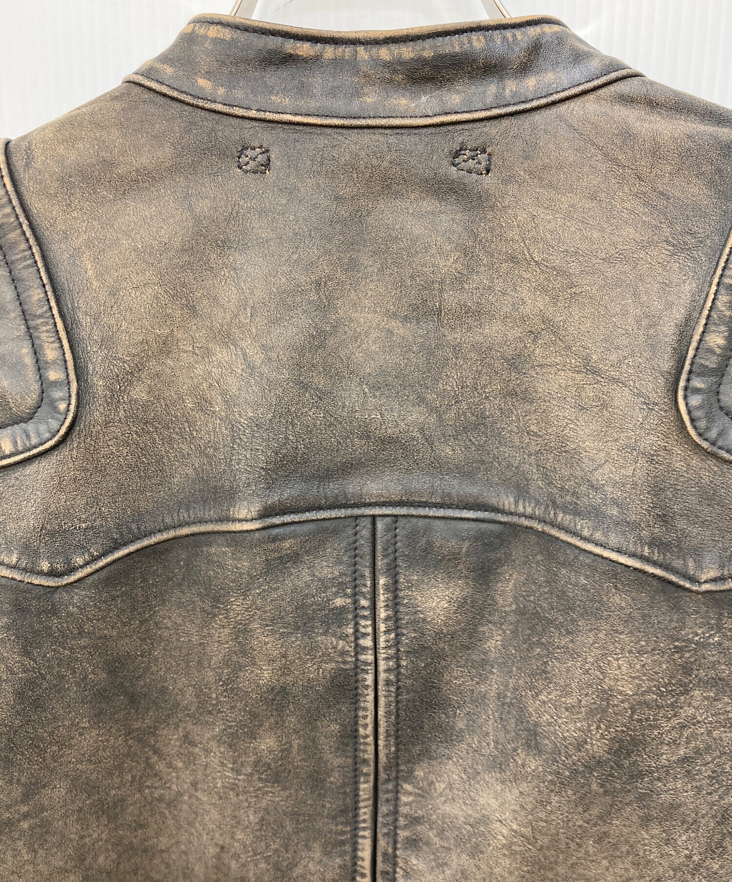 RRL　ごま塩　ライダース・ジャケット　USサイズ：M RRLダブルアールエル Becker ごま塩コットンジャケット(M) 定価