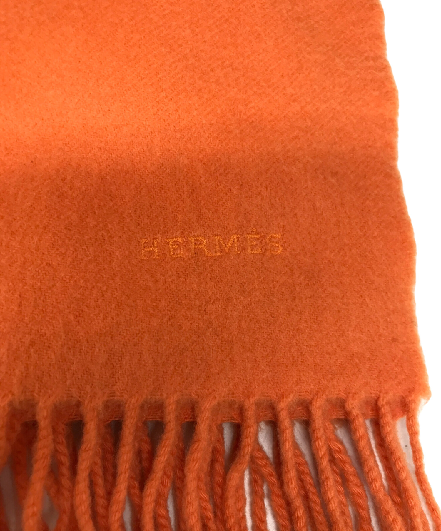 中古・古着通販】HERMES (エルメス) カシミヤマフラー オレンジ