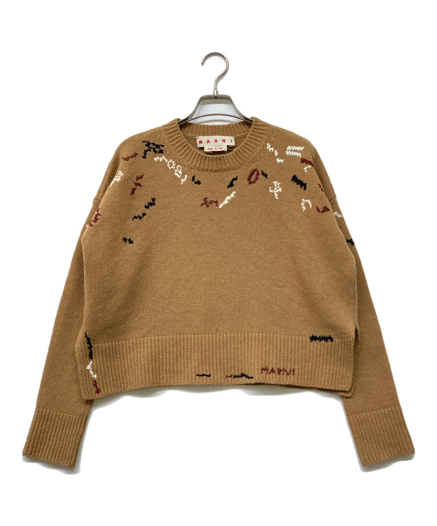 中古・古着通販】MARNI (マルニ) ショートウールニット ブラウン 
