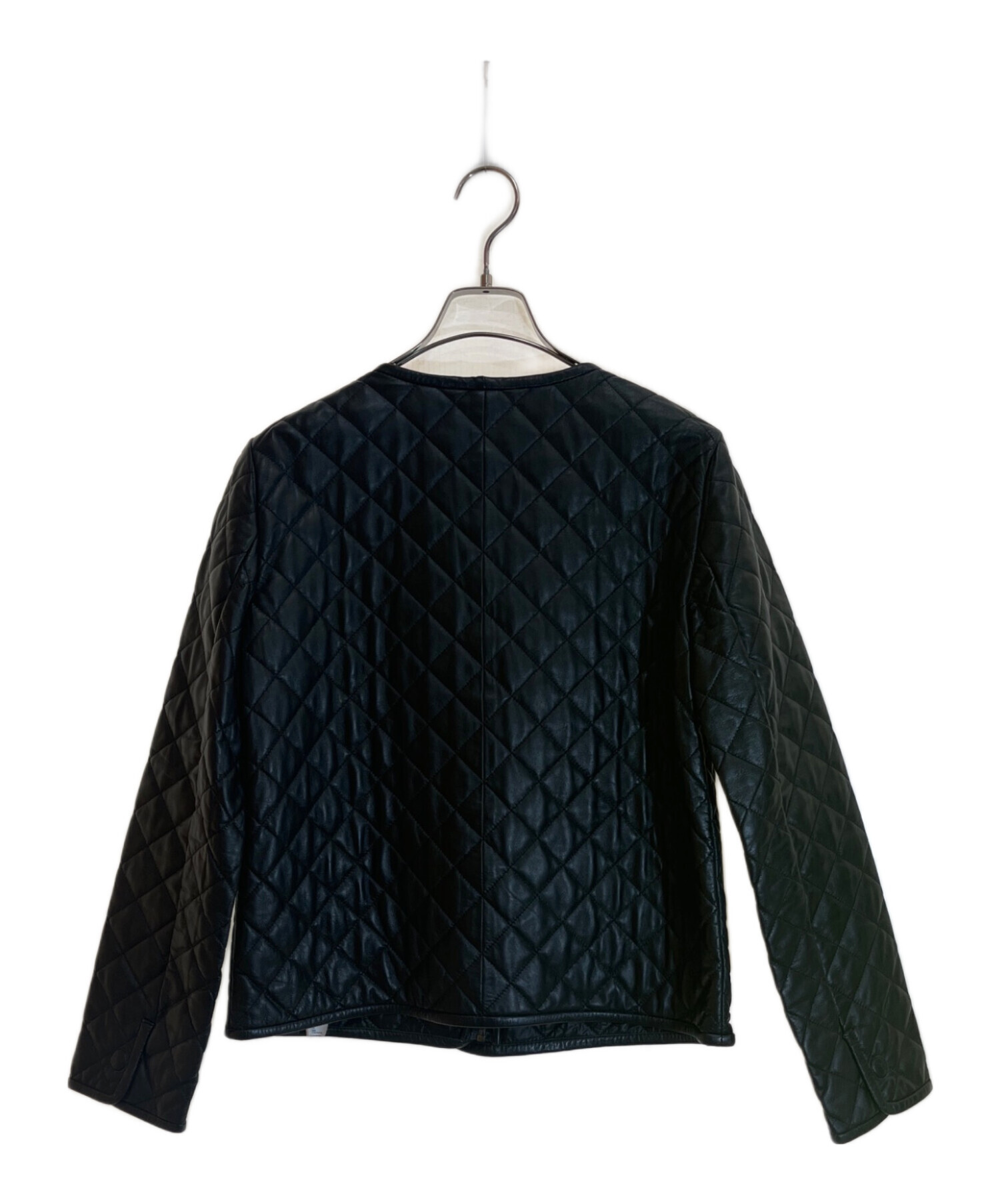 極美品 Max Mara レザー ゴートスキン キルティング ブルゾン ブラック