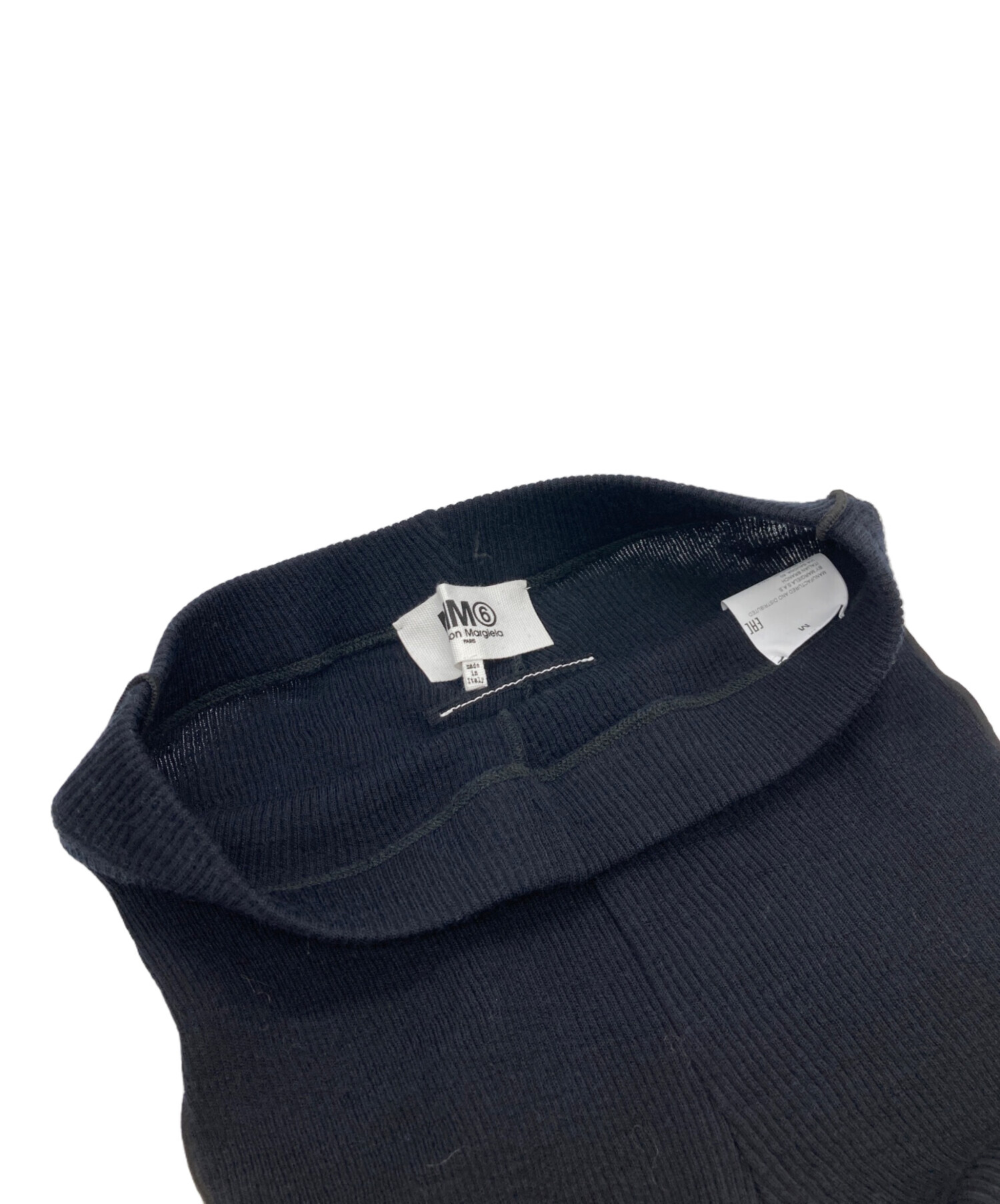 【新品】mm6 Maison MargielaエムエムシックスリブニットXS紺 新品】mm6 Maison MargielaエムエムシックスリブニットXS紺