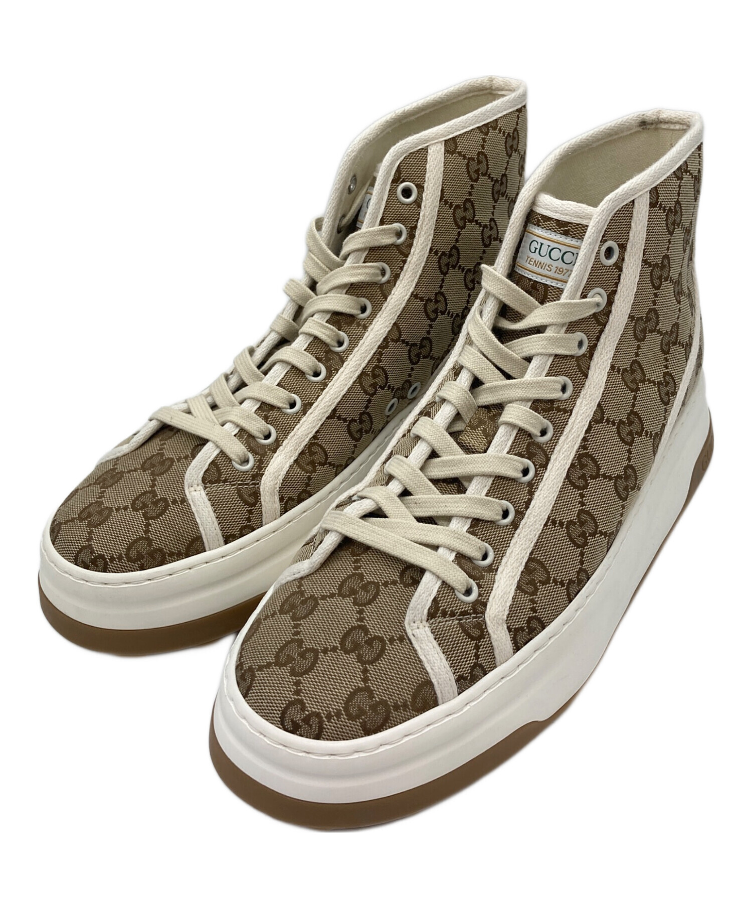中古・古着通販】GUCCI (グッチ) ハイカットスニーカー ベージュ 