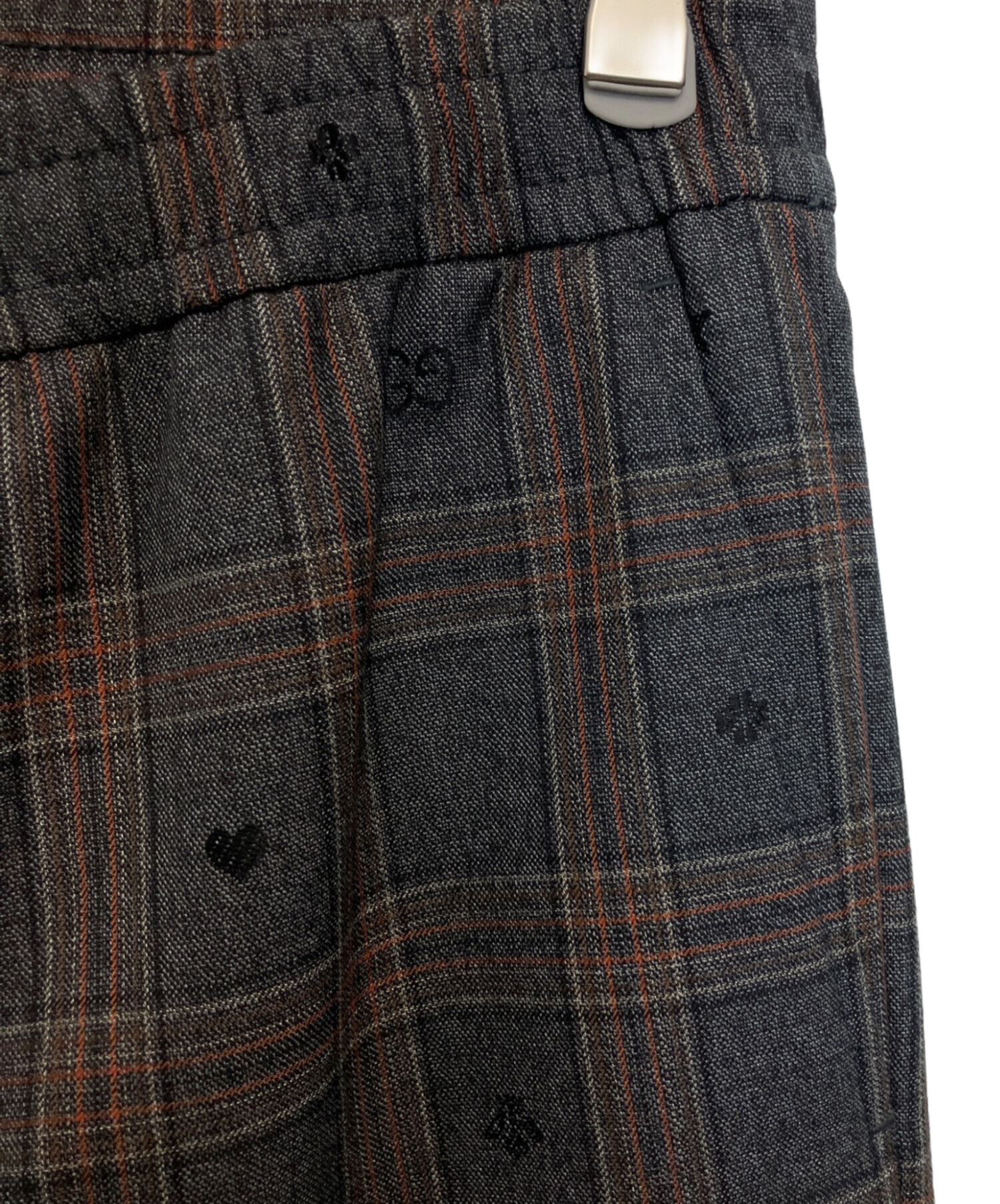 中古・古着通販】GUCCI (グッチ) Symbols Check Wool Pants グレー