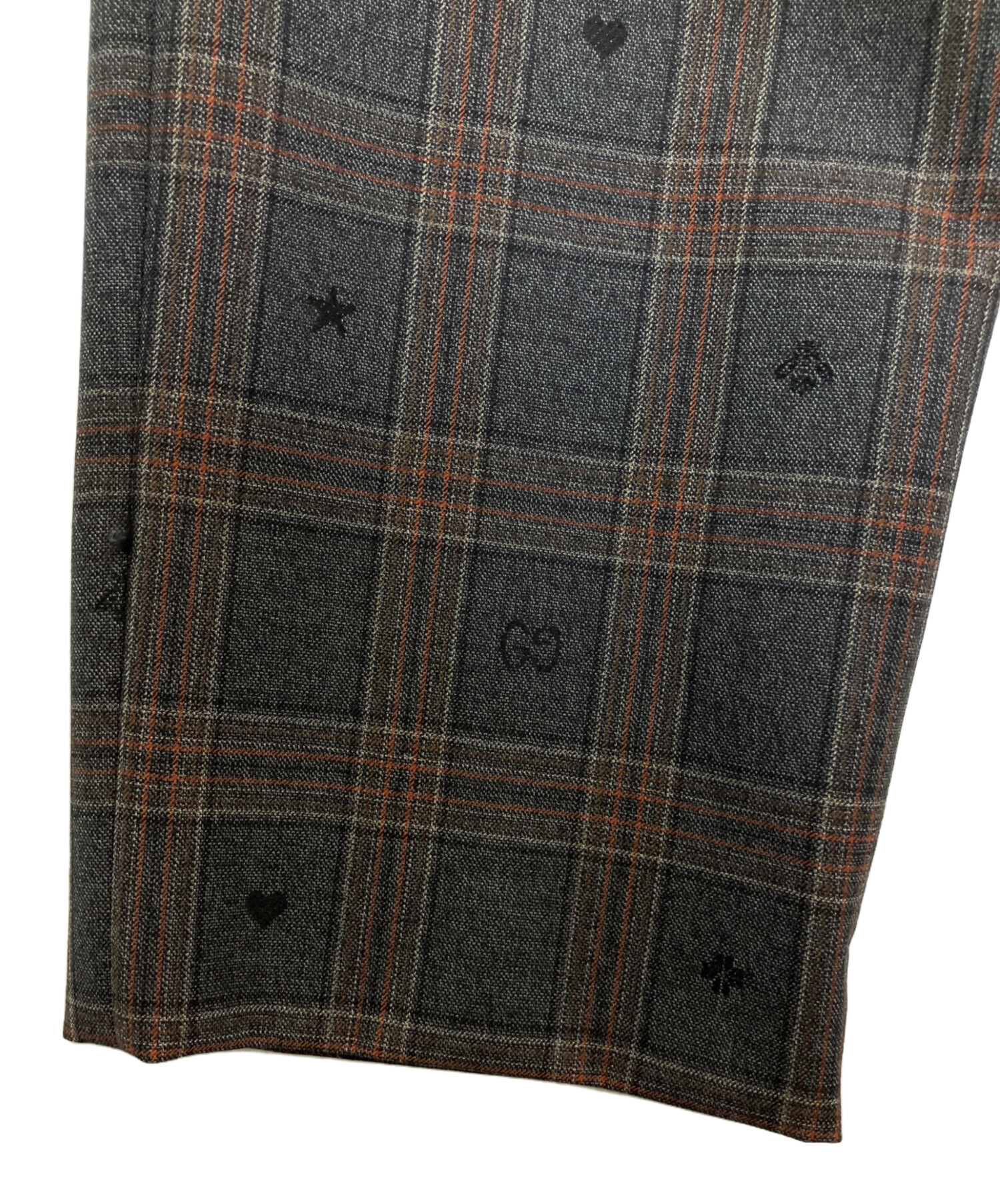 新品未使用　タグあり 中古・古着通販】GUCCI (グッチ) Symbols Check Wool Pants グレー