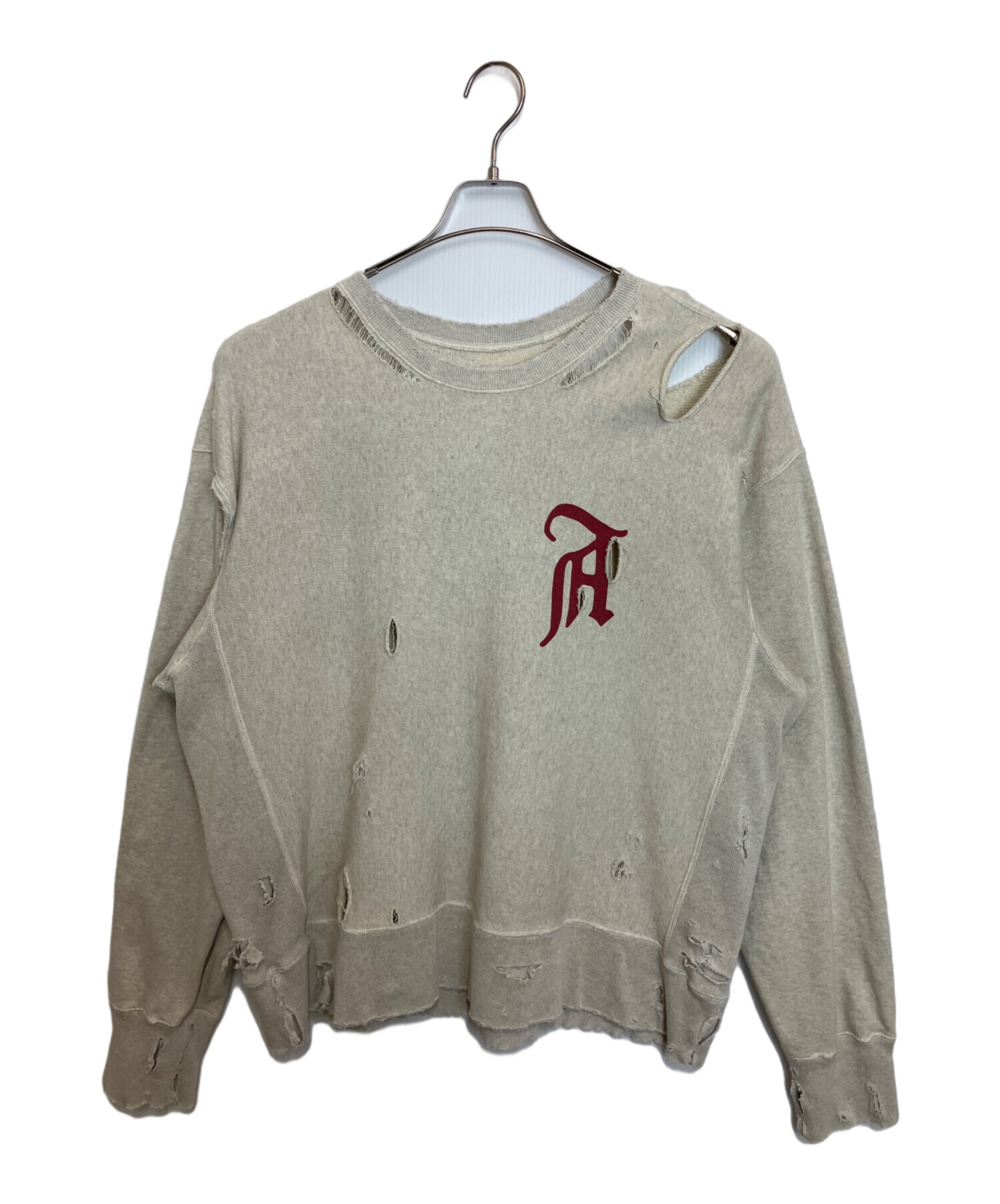 中古・古着通販】ANCELLM (アンセルム) CRASH SWEAT SHIRT ライト 