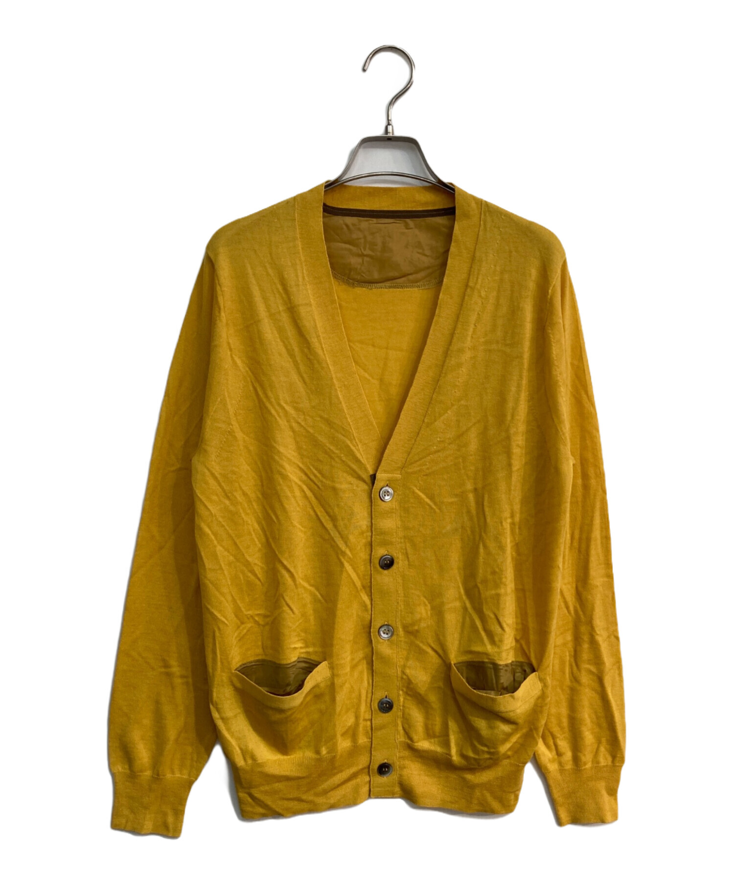 良品 SACAI サカイ ドッキングニット カーディガン サイズ1 イエロー レディース 古着 中古 USED sacai - 良品 SACAI サカイ ドッキングニット カーディガン サイズ1