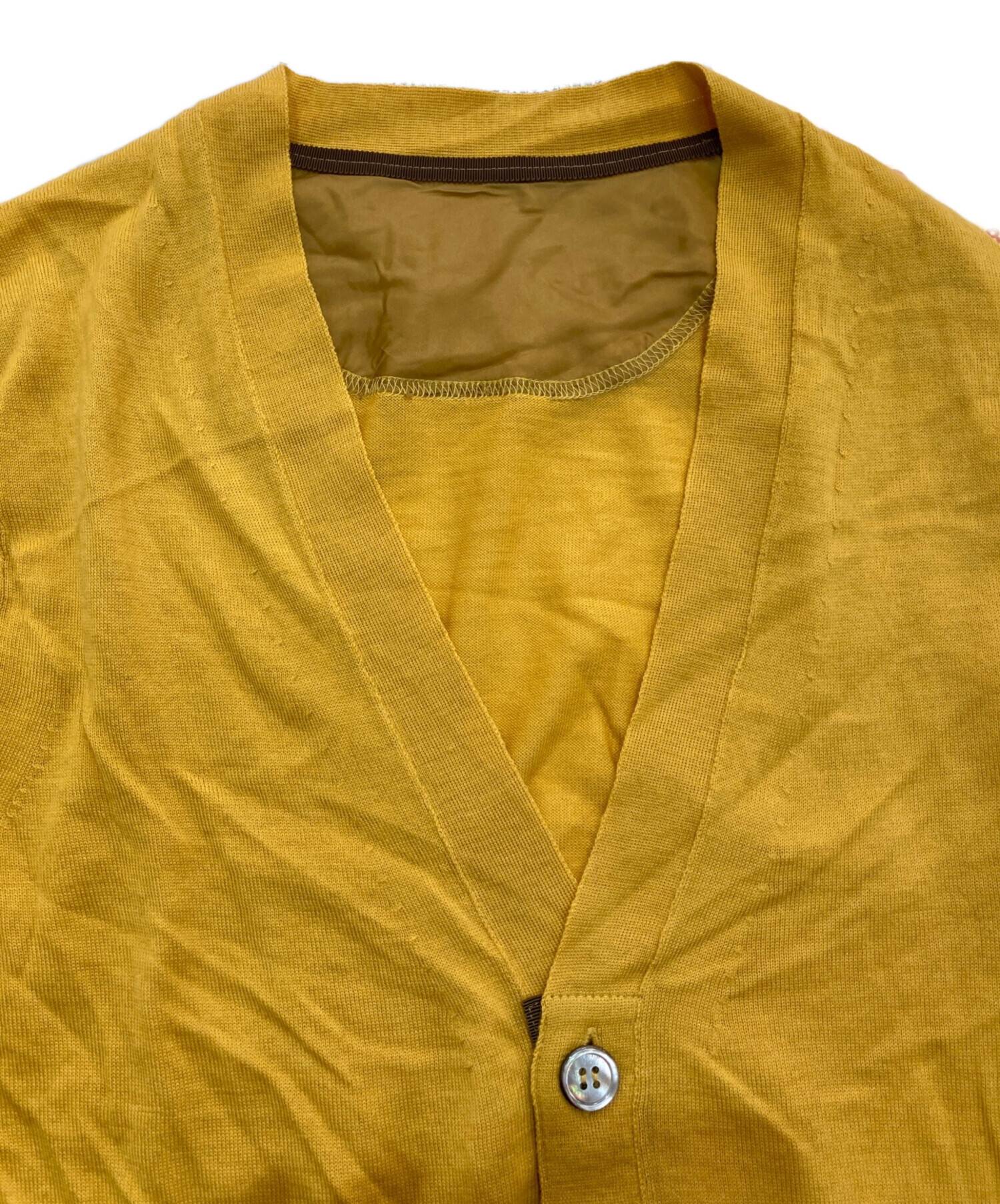 良品 SACAI サカイ ドッキングニット カーディガン サイズ1 イエロー レディース 古着 中古 USED sacai - 良品 SACAI サカイ ドッキングニット カーディガン サイズ1