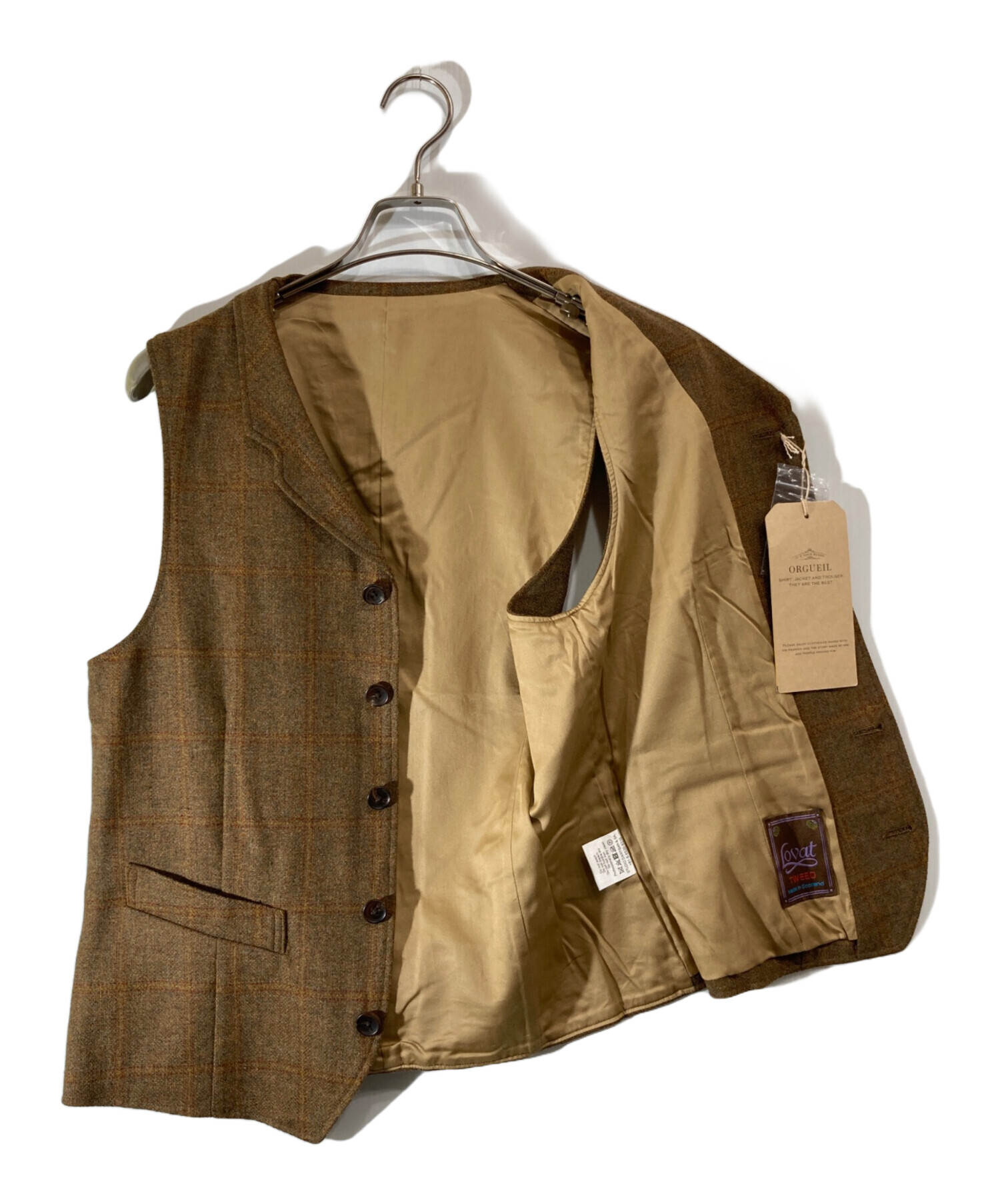 中古・古着通販】ORGUEIL (オルゲイユ) Lovat Tweed Gilet ブラウン 