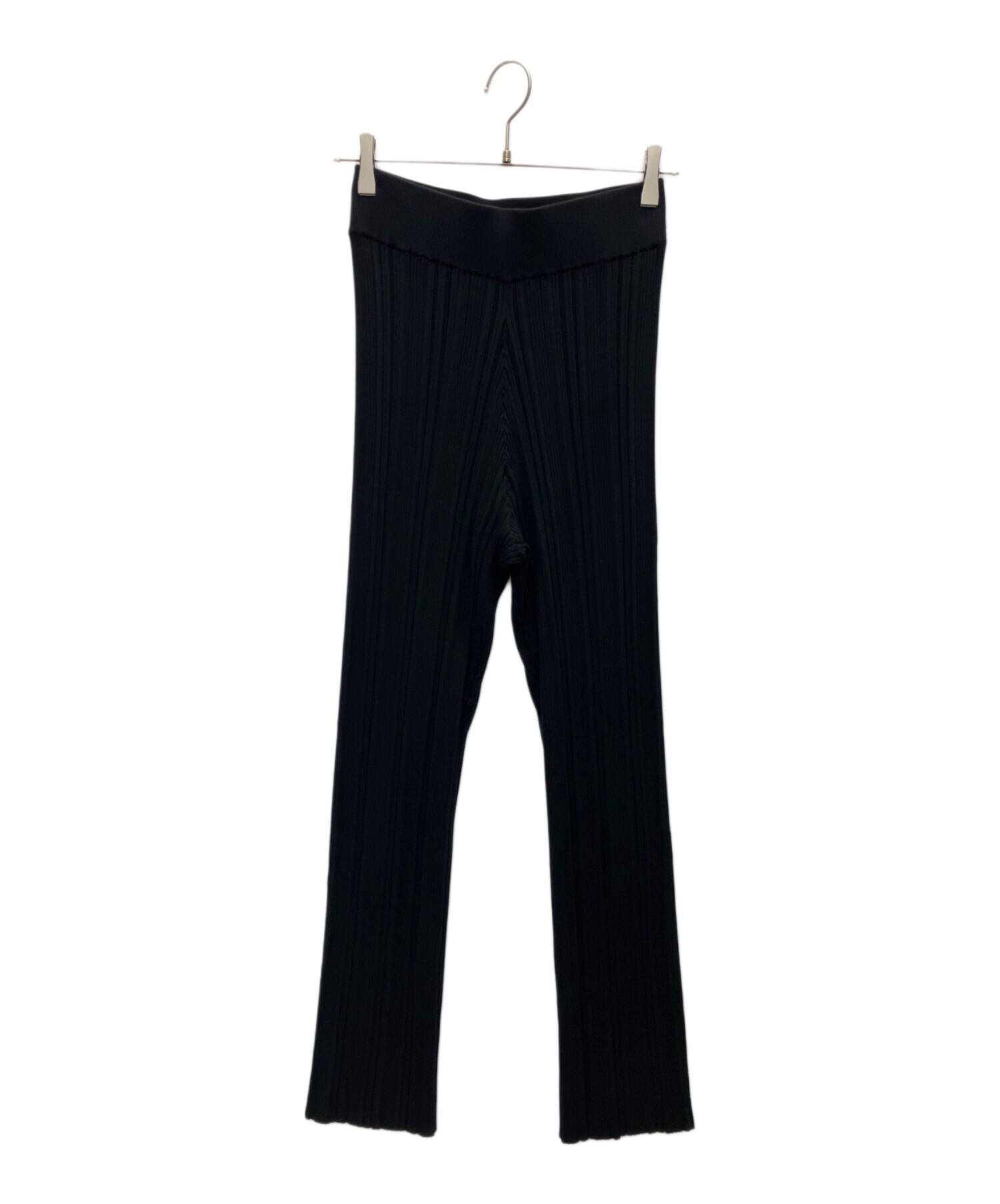 新品未使用　HYKE ハイク　コットンリブニットパンツ　1 中古・古着通販】HYKE (ハイク) リブニットパンツ ブラック サイズ:1