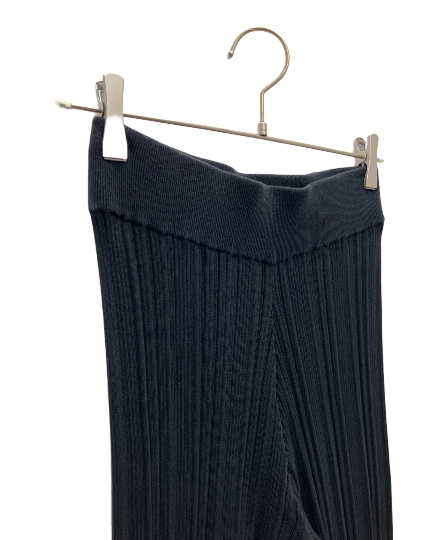 中古・古着通販】HYKE (ハイク) リブニットパンツ ブラック サイズ:1