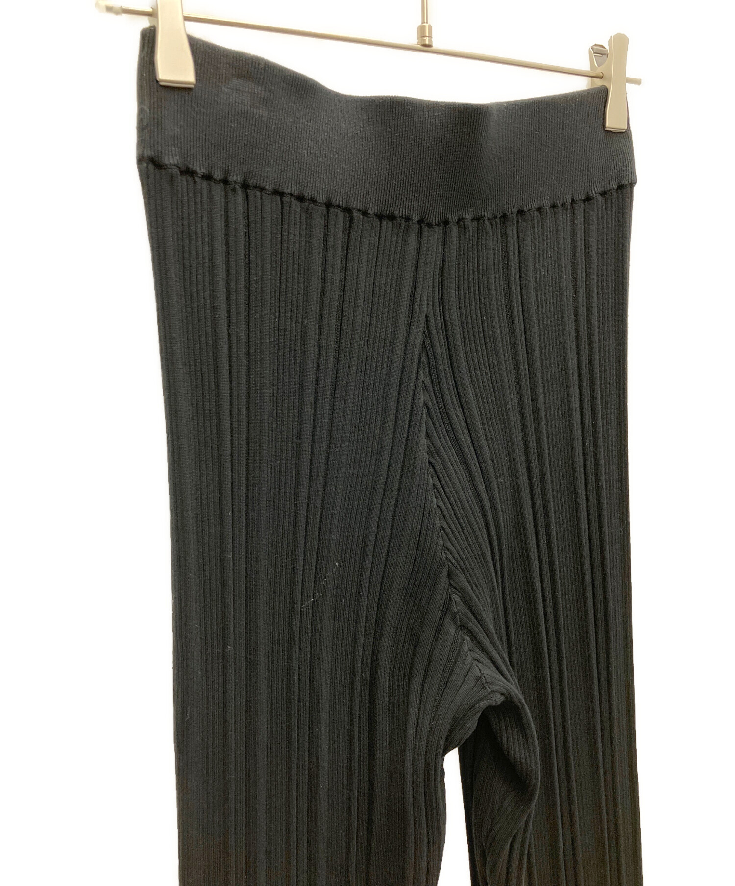 中古・古着通販】HYKE (ハイク) リブニットパンツ ブラック サイズ:1