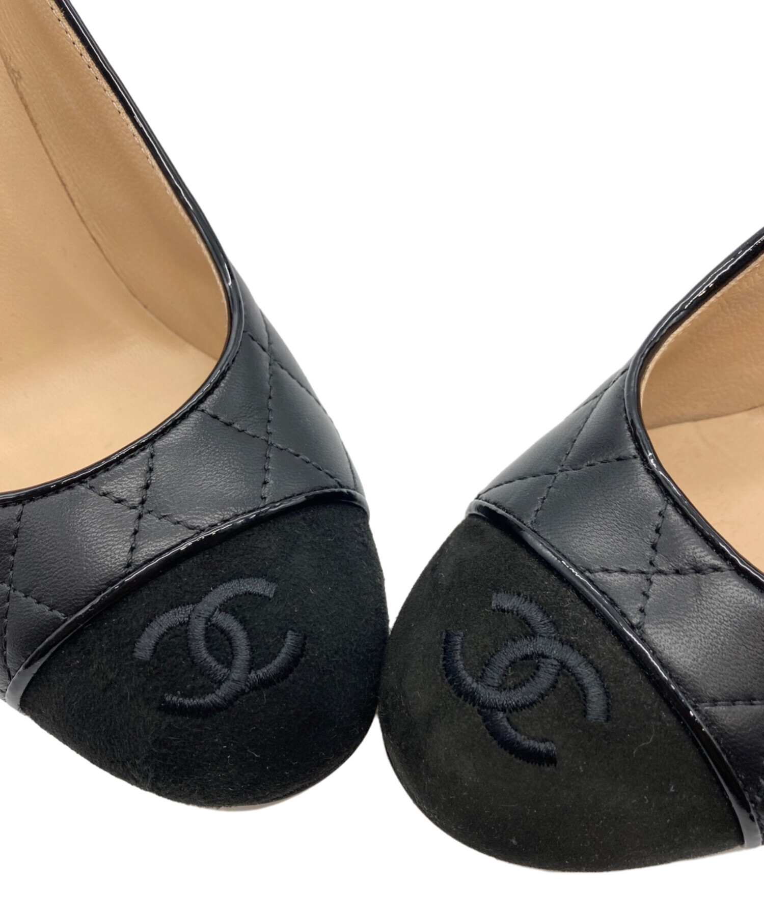 中古・古着通販】CHANEL (シャネル) スウェードパンプス ブラック