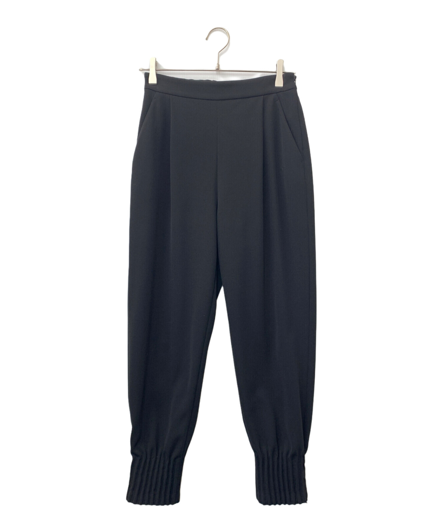 中古・古着通販】MANOF (マノフ) PINCH TUCK JERSEY PANTS ブラック