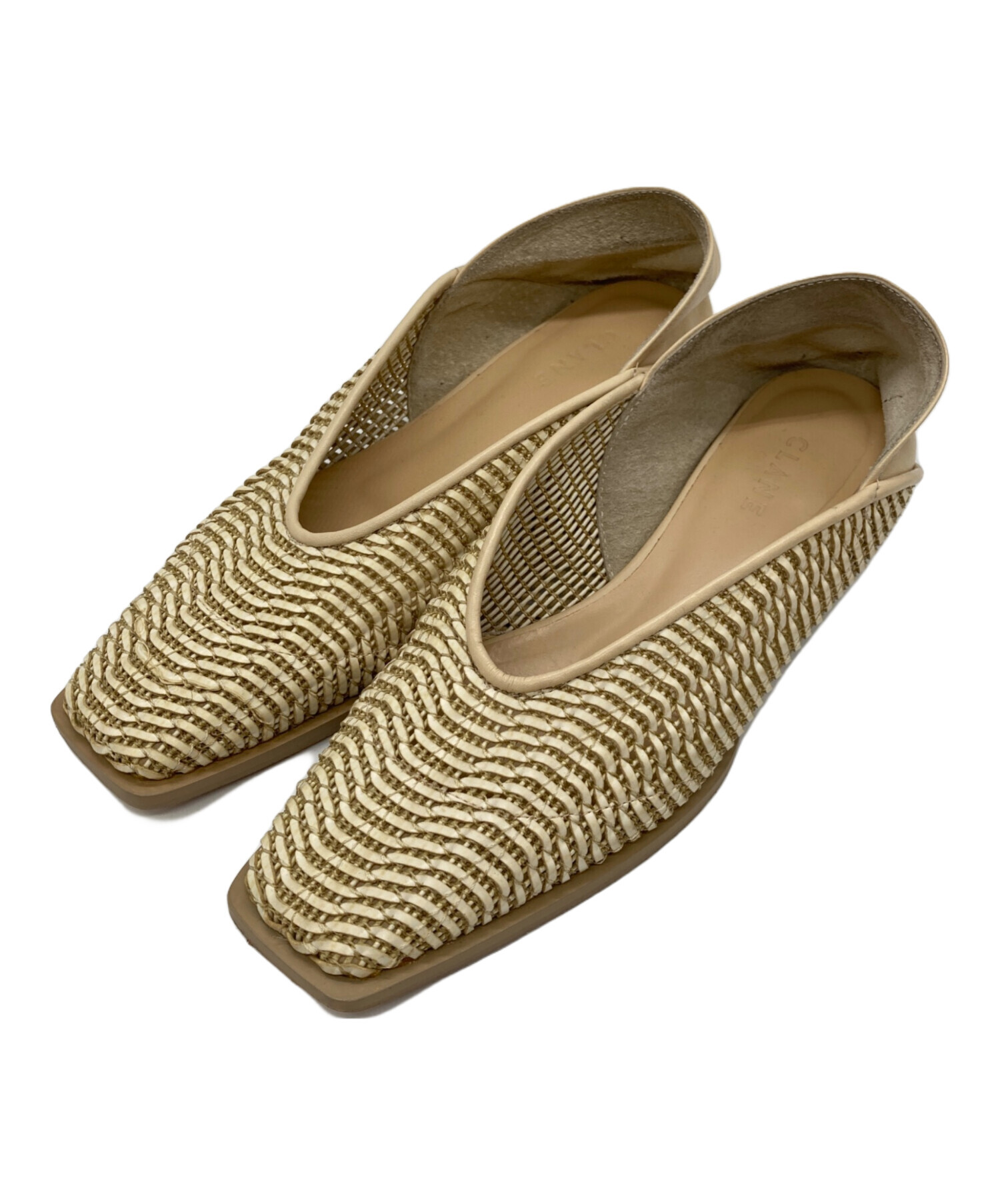 CLANE メッシュフラットシューズ 2way サイズ37 キャメル 中古・古着通販】CLANE (クラネ) 2WAYメッシュフラットシューズ