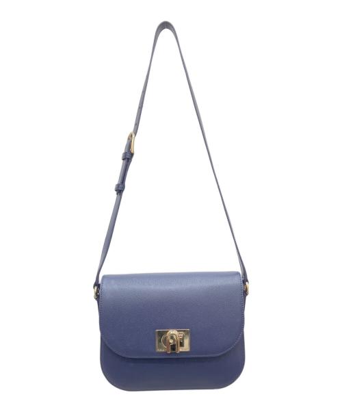 中古・古着通販】FURLA (フルラ) レザーショルダーバッグ ネイビー