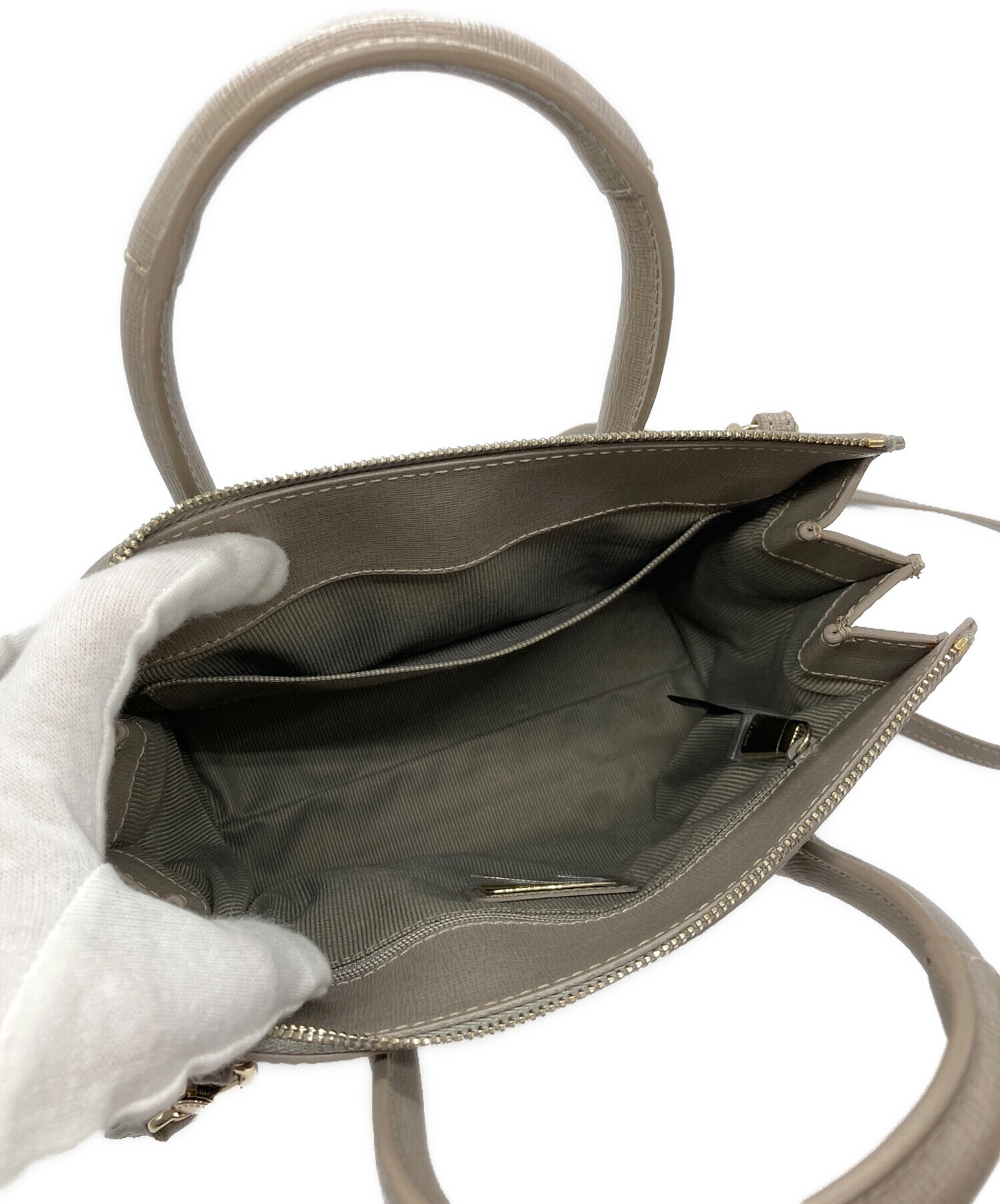 中古・古着通販】FURLA (フルラ) 2WAYバッグ グレージュ｜ブランド 