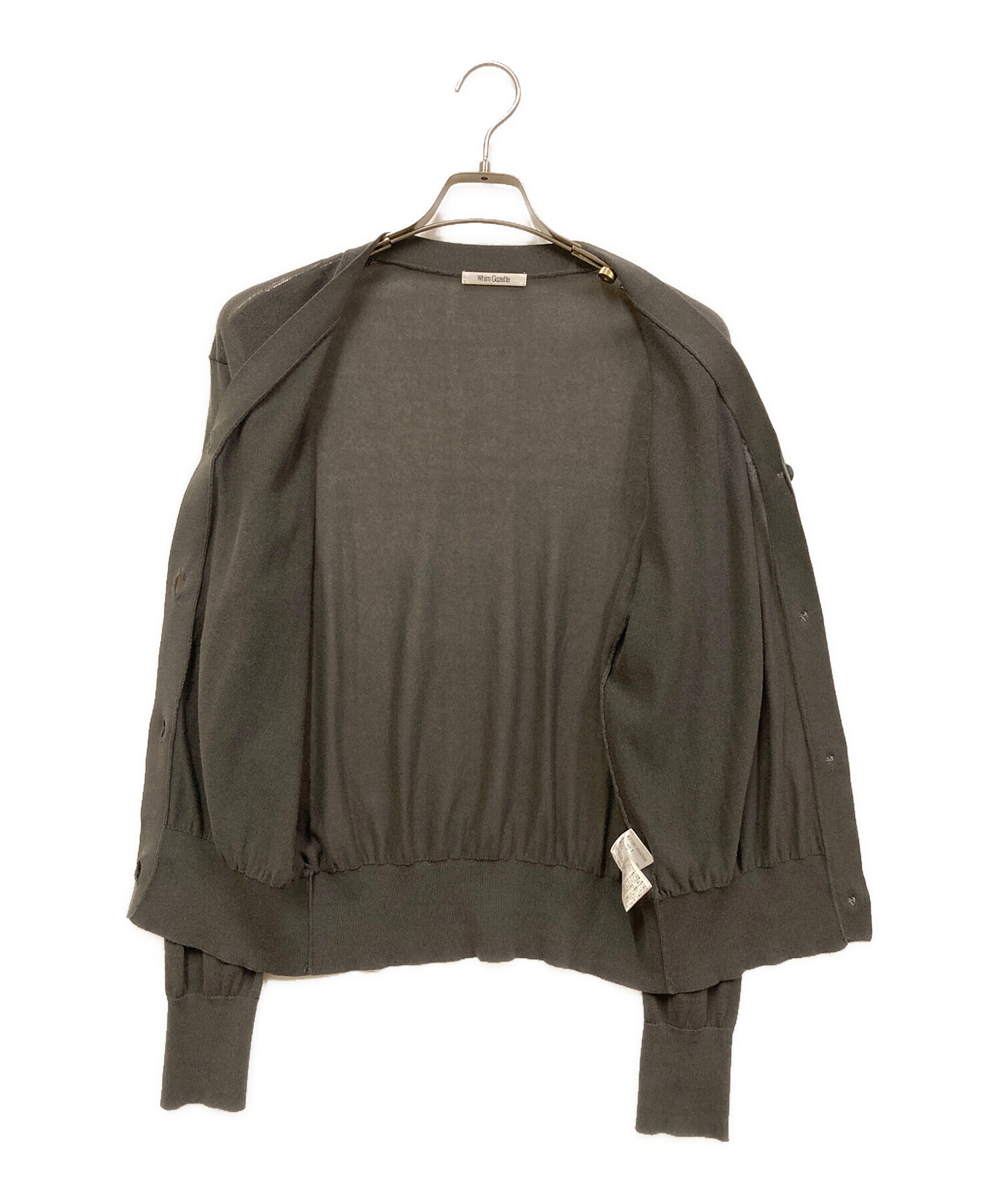 美品 24AW Whim Gazette ウィムガゼット 14Gロングカーディガン WGZ1041305A0002 サイズF グレー レディース 古着 中古 USED 14Gロングカーディガン | Whim Gazette(ウィム ガゼット)レディース