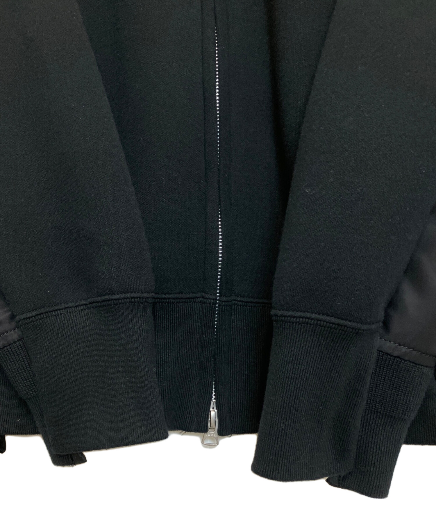 中古・古着通販】sacai (サカイ) Sweat x Nylon Twill Hoodie ブラック